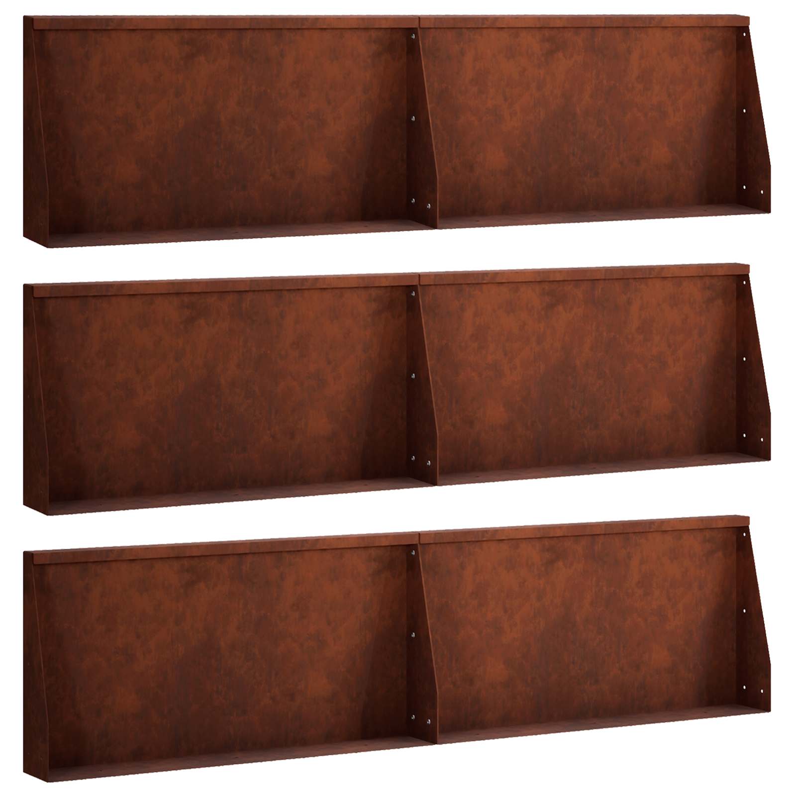 Задържащи стени 6 бр. 80 x 12 x 40 см Кортенова стомана