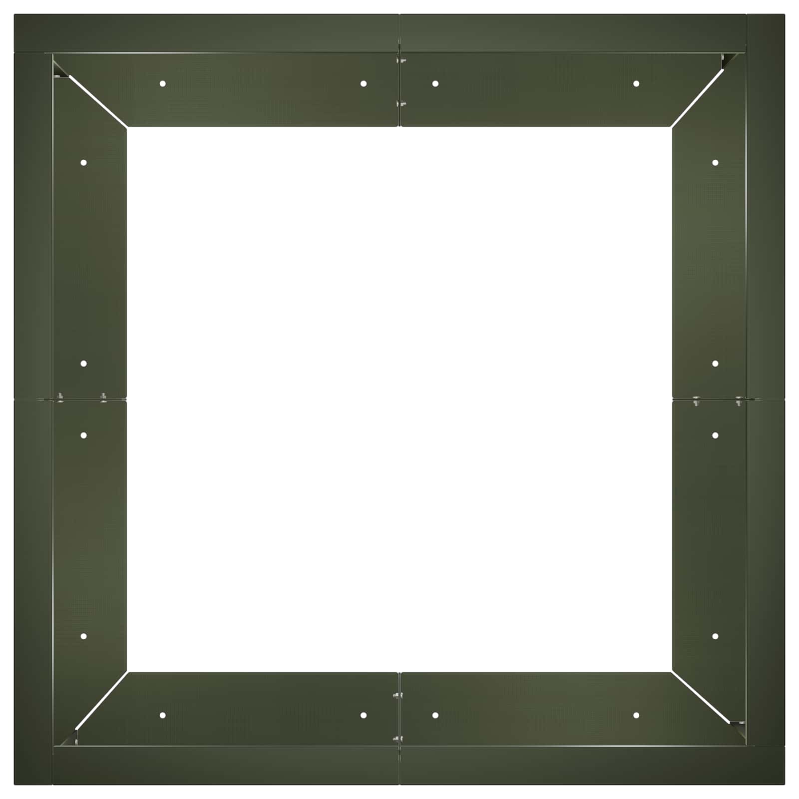 Задържащи стени 4 бр. 100 x 100 x 50 cm Стомана Маслиненозелено — изображение 4