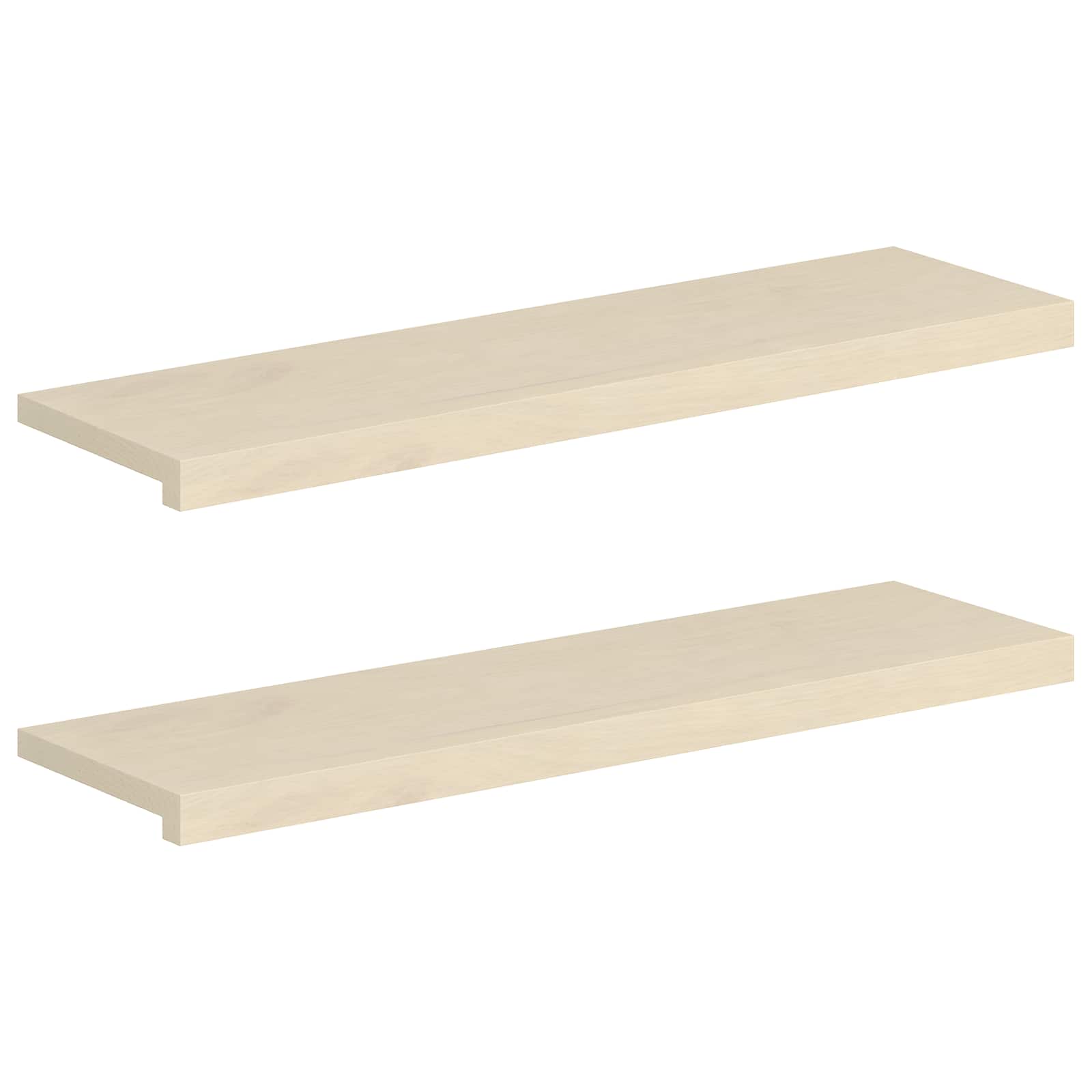 Trap Tread 2 st 90 x 25 x 2 cm Wit Massief Eikenhout image 2