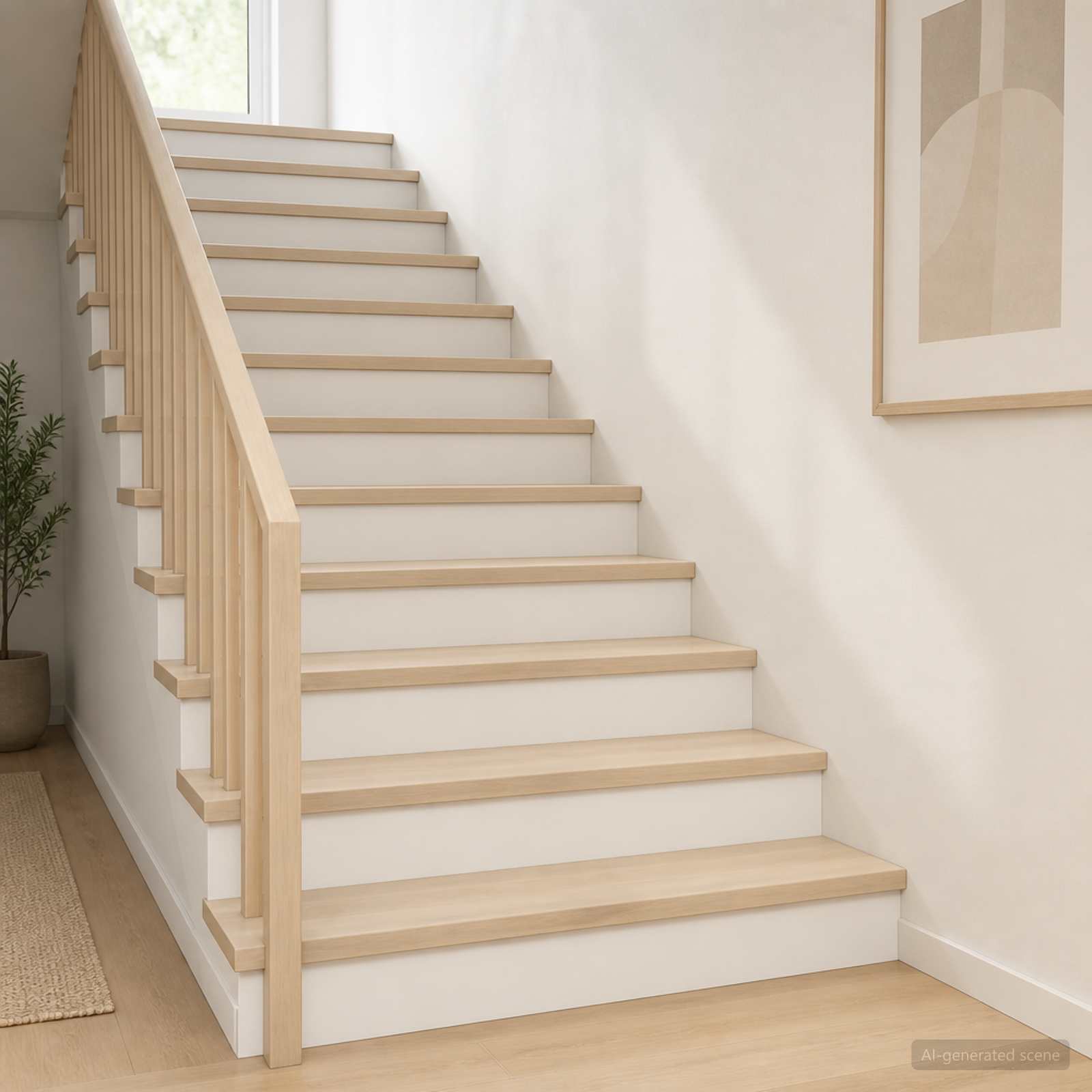 Trap Tread 2 st 110 x 25 x 2 cm Wit Massief Eikenhout image 1
