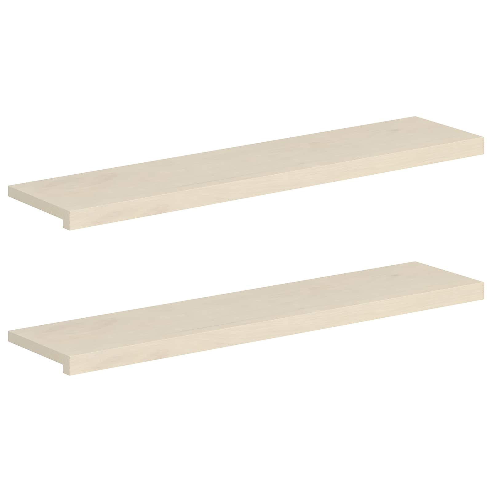 Trap Tread 2 st 110 x 25 x 2 cm Wit Massief Eikenhout image 2