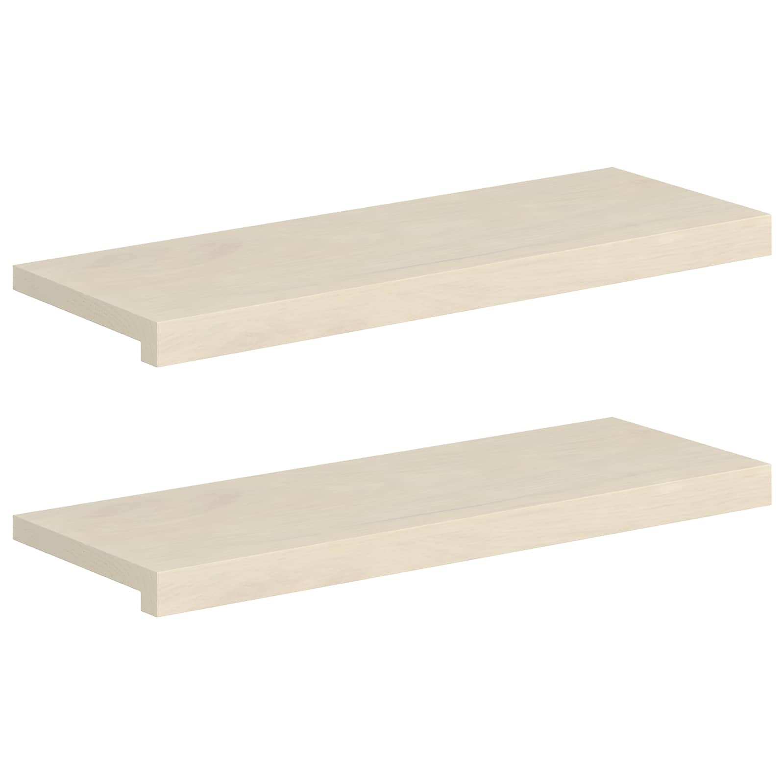 Trap Tread 2 st 80 x 30 x 2 cm Wit Massief Eikenhout image 2