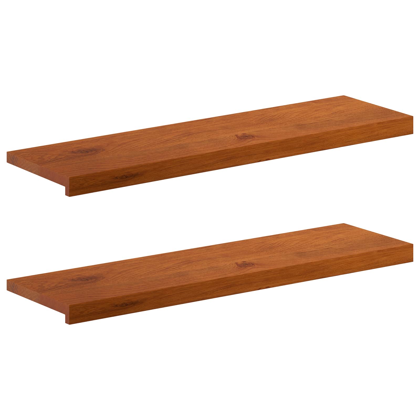 Trap Tread 2 st 100 x 30 x 2 cm Bruin Massief Eikenhout image 2