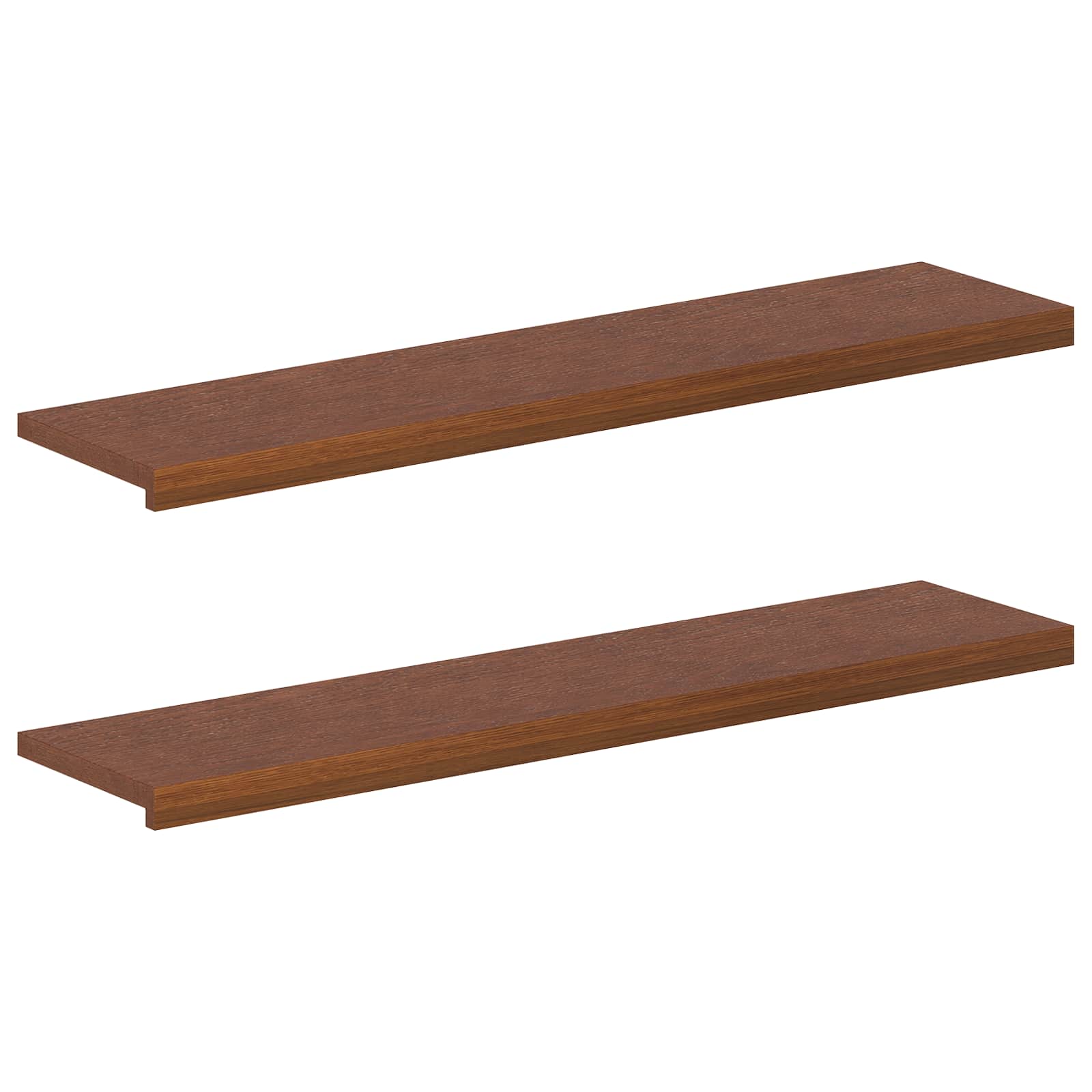 Trap Tread 2 st 120 x 25 x 2 cm Donkerbruin Massief Eikenhout image 2