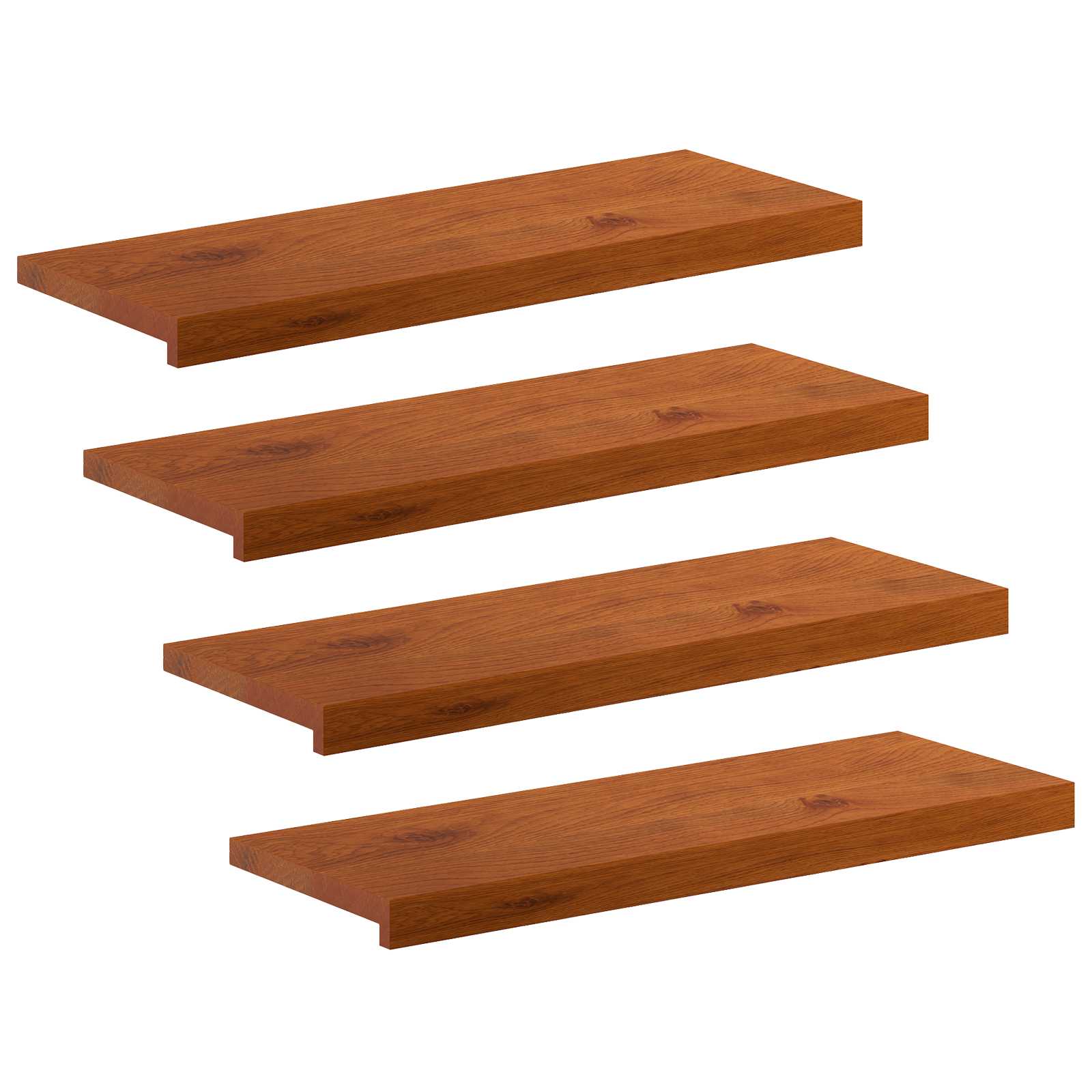 Trap Tread 4 st 80 x 30 x 2 cm Bruin Massief Eikenhout image 2