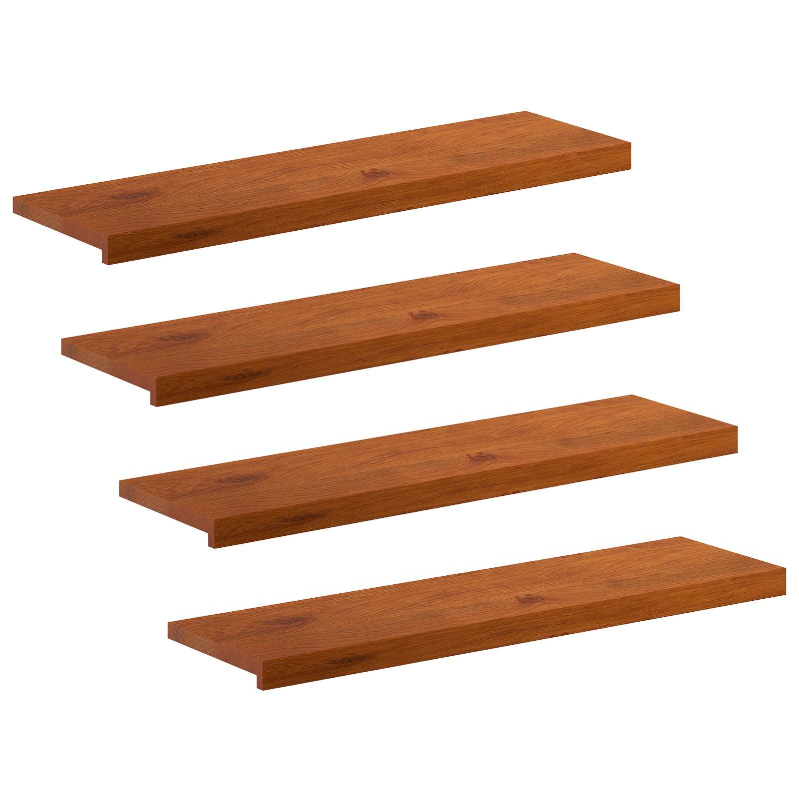 Trap Tread 4 st 100 x 30 x 2 cm Bruin Massief Eikenhout image 2
