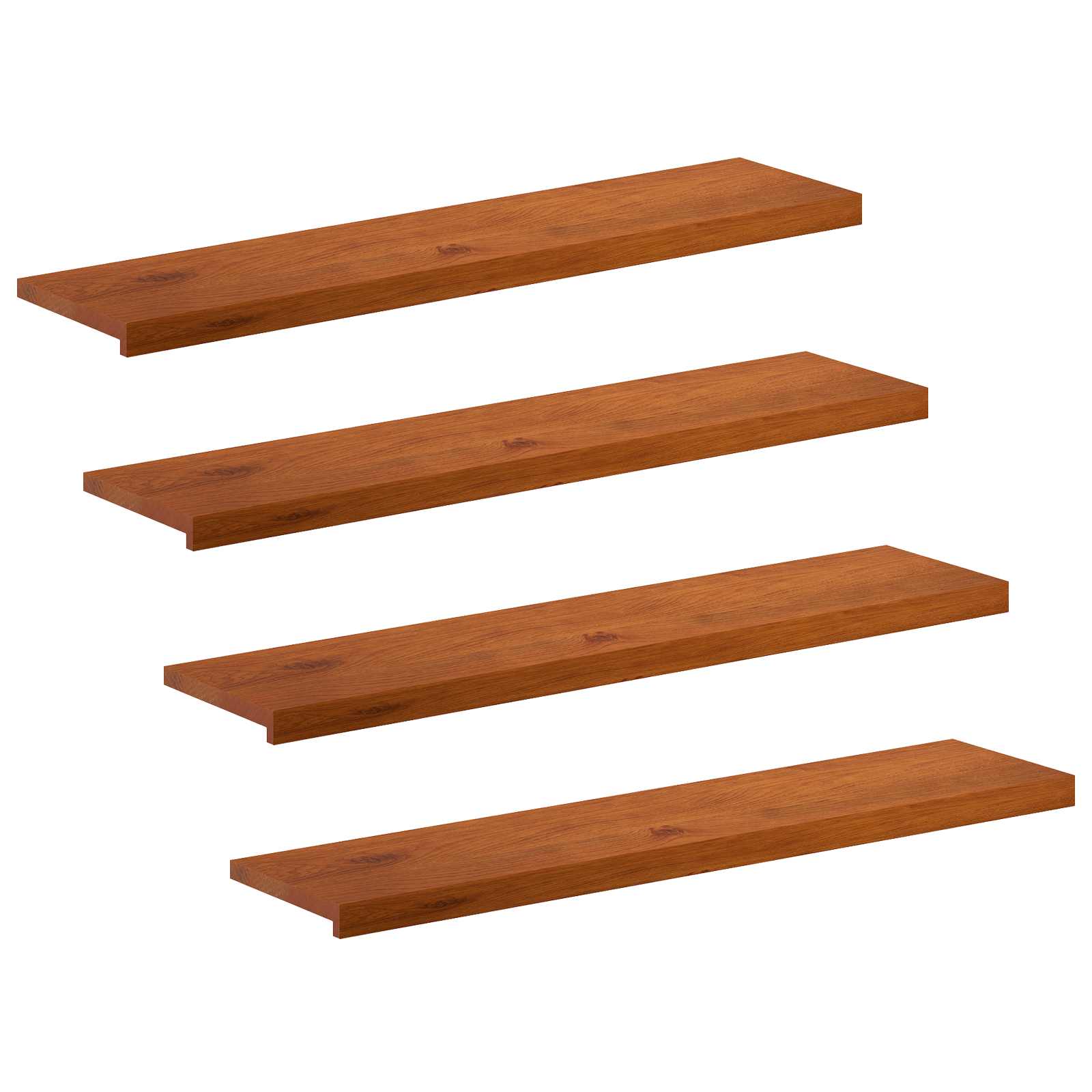 Trap Tread 4 st 110 x 30 x 2 cm Bruin Massief Eikenhout image 2