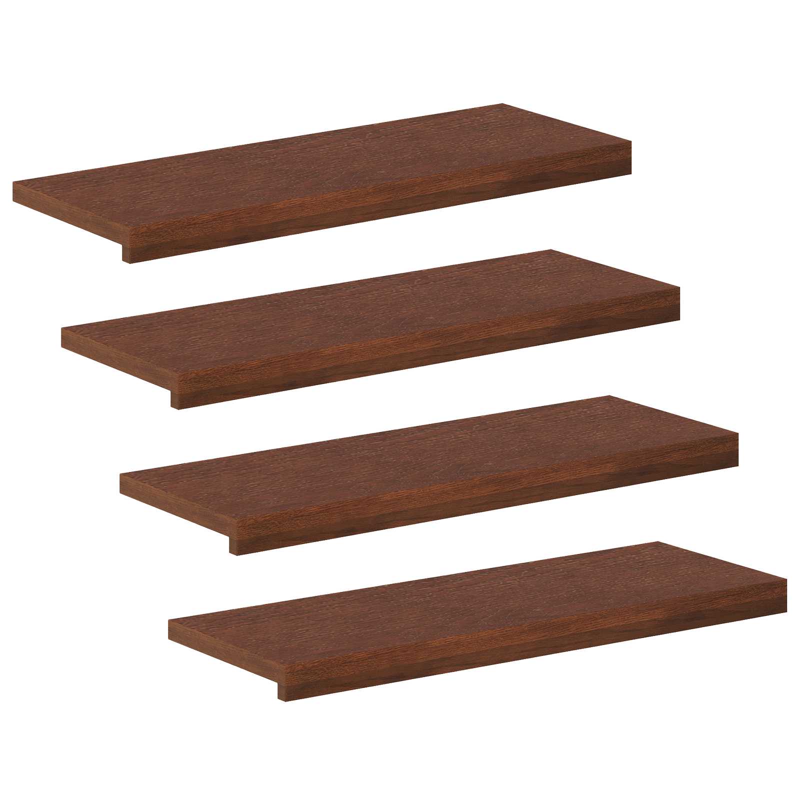 Trap Tread 4 st 70 x 25 x 2 cm Donkerbruin Massief Eikenhout image 2