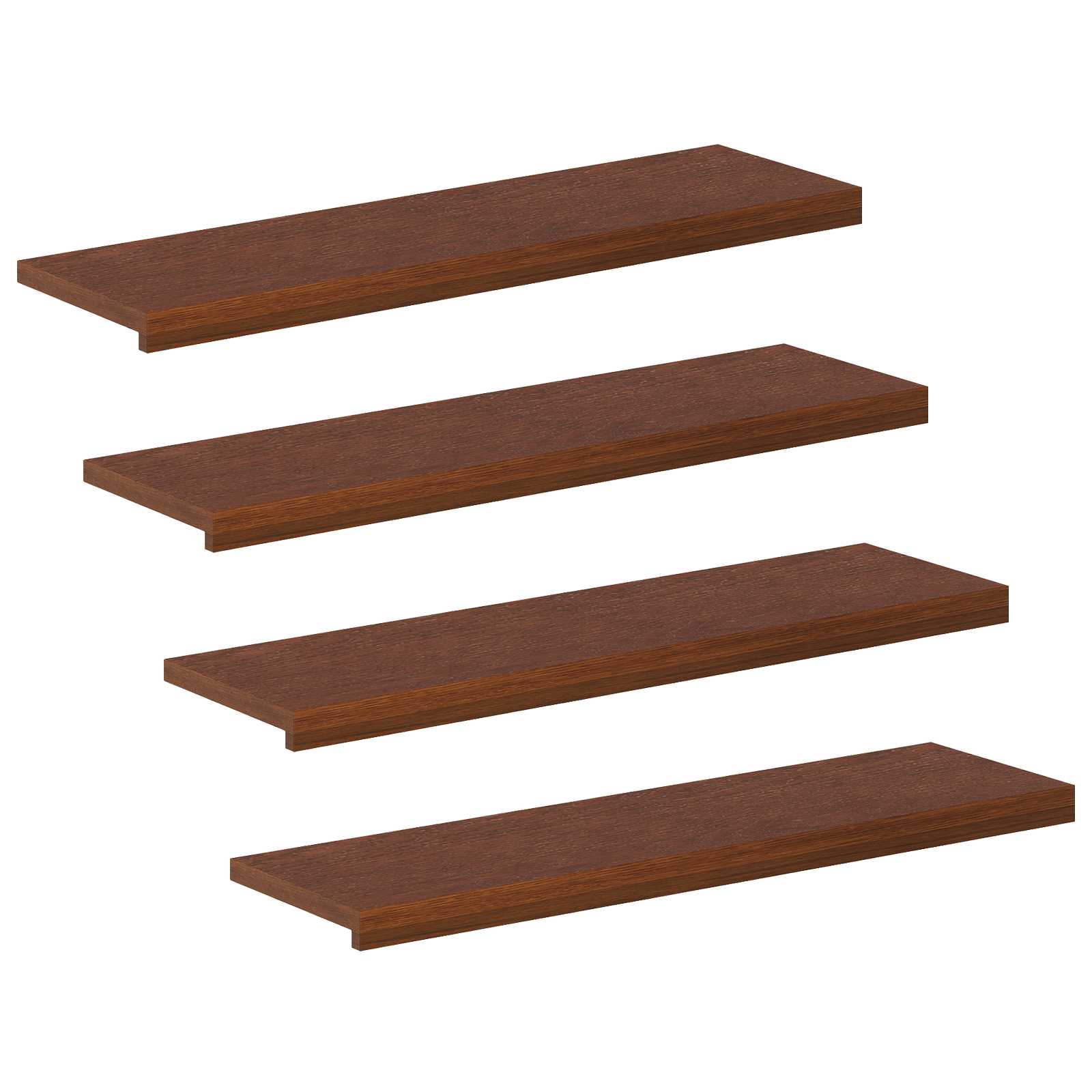Trap Tread 4 st 100 x 25 x 2 cm Donkerbruin Massief Eikenhout image 2