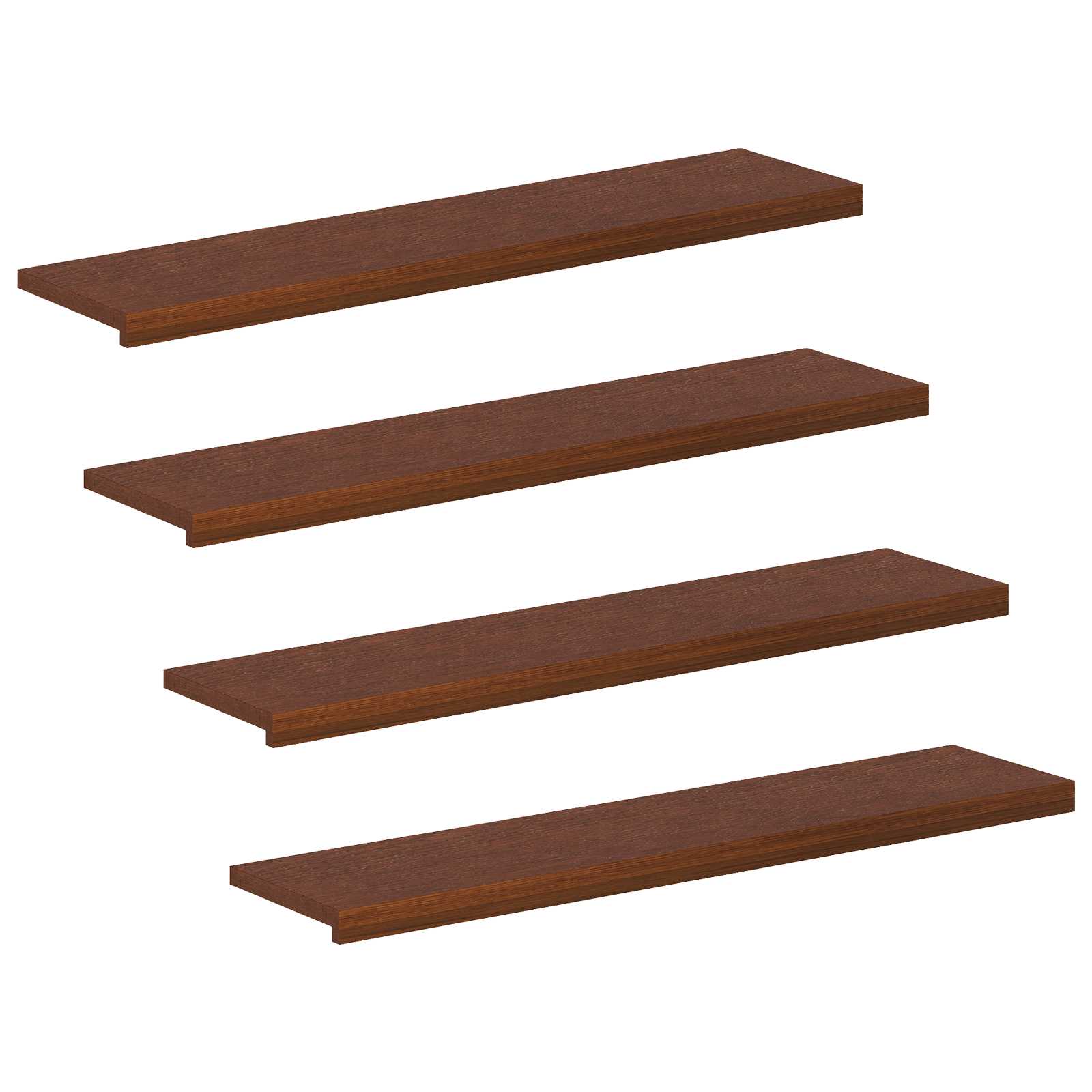 Trap Tread 4 st 110 x 30 x 2 cm Donkerbruin Massief Eikenhout image 2