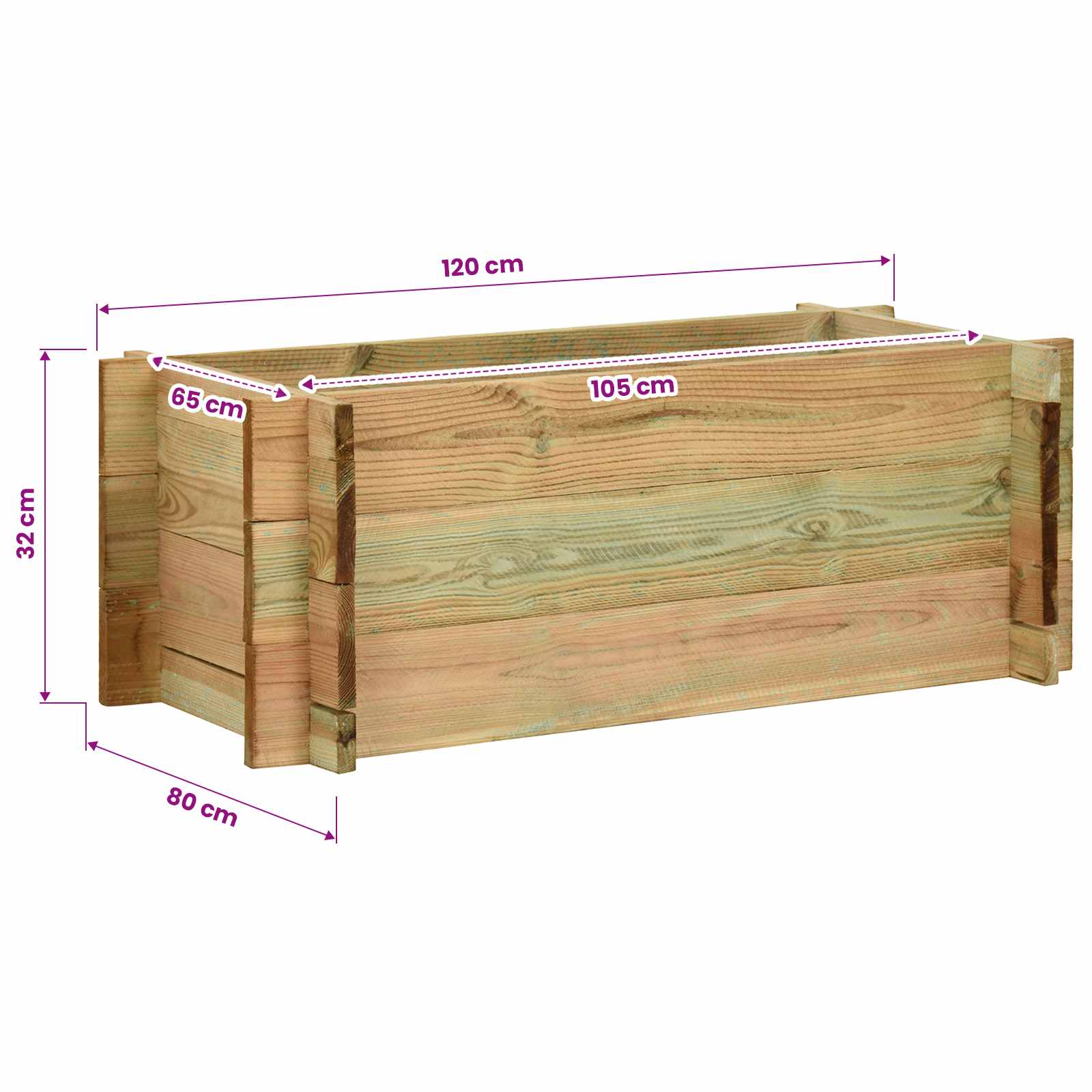 Tuin Verhoogd Groentenbed Groen 120 x 80 x 32 cm image 5
