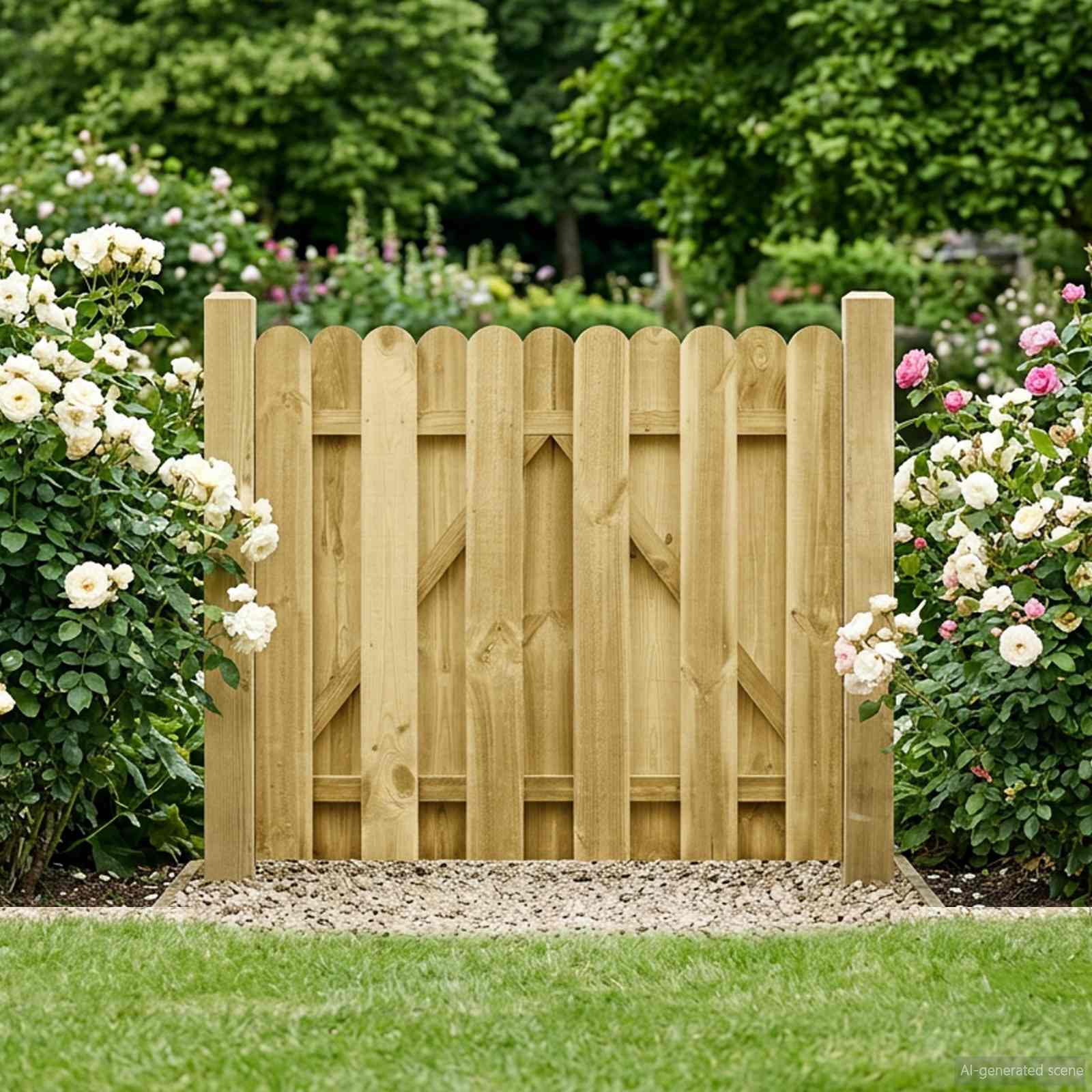 vidaXL Poartă de grădină 100 x 100 cm Lemn masiv de pin Verde