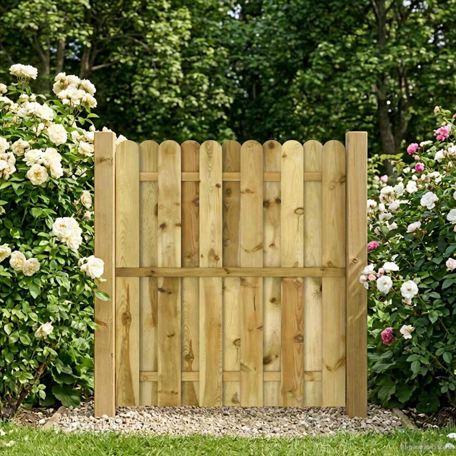 vidaXL Poartă de grădină 100 x 125 cm Lemn masiv de pin Verde