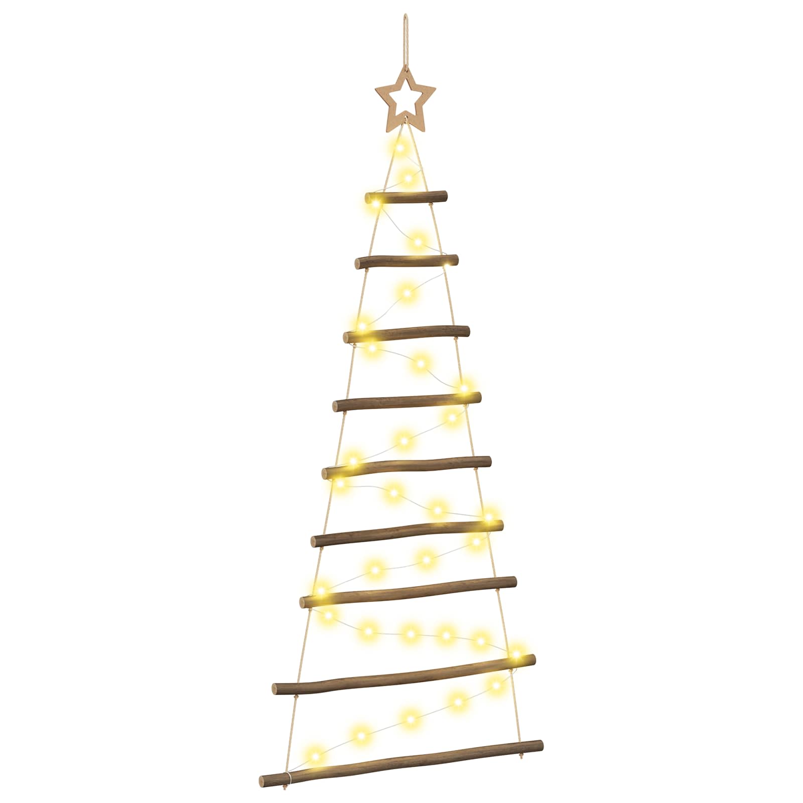 vidaXL Zavesený vianočný stromček 120 cm 50 LED Teplá biela