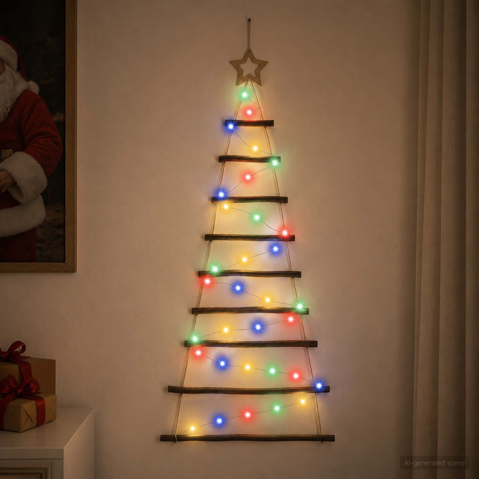 Visoka božična smreka 120 cm 50 LED Večbarvno