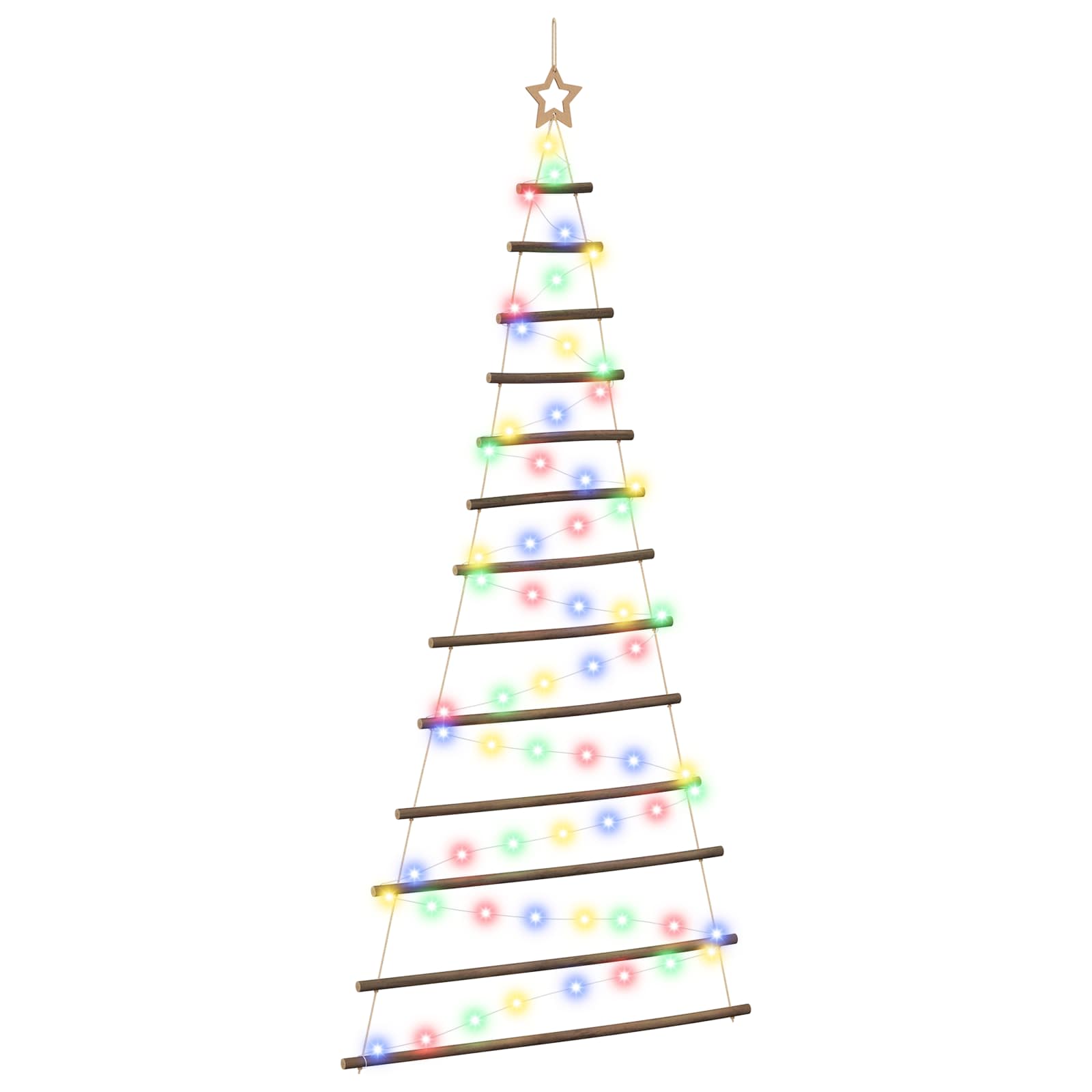 vidaXL Zavesený vianočný stromček 180 cm 100 LED Viac farieb