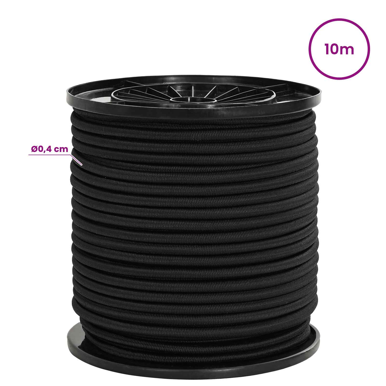 Бунджи въжета 4 mm Черно PP и гума — изображение 5