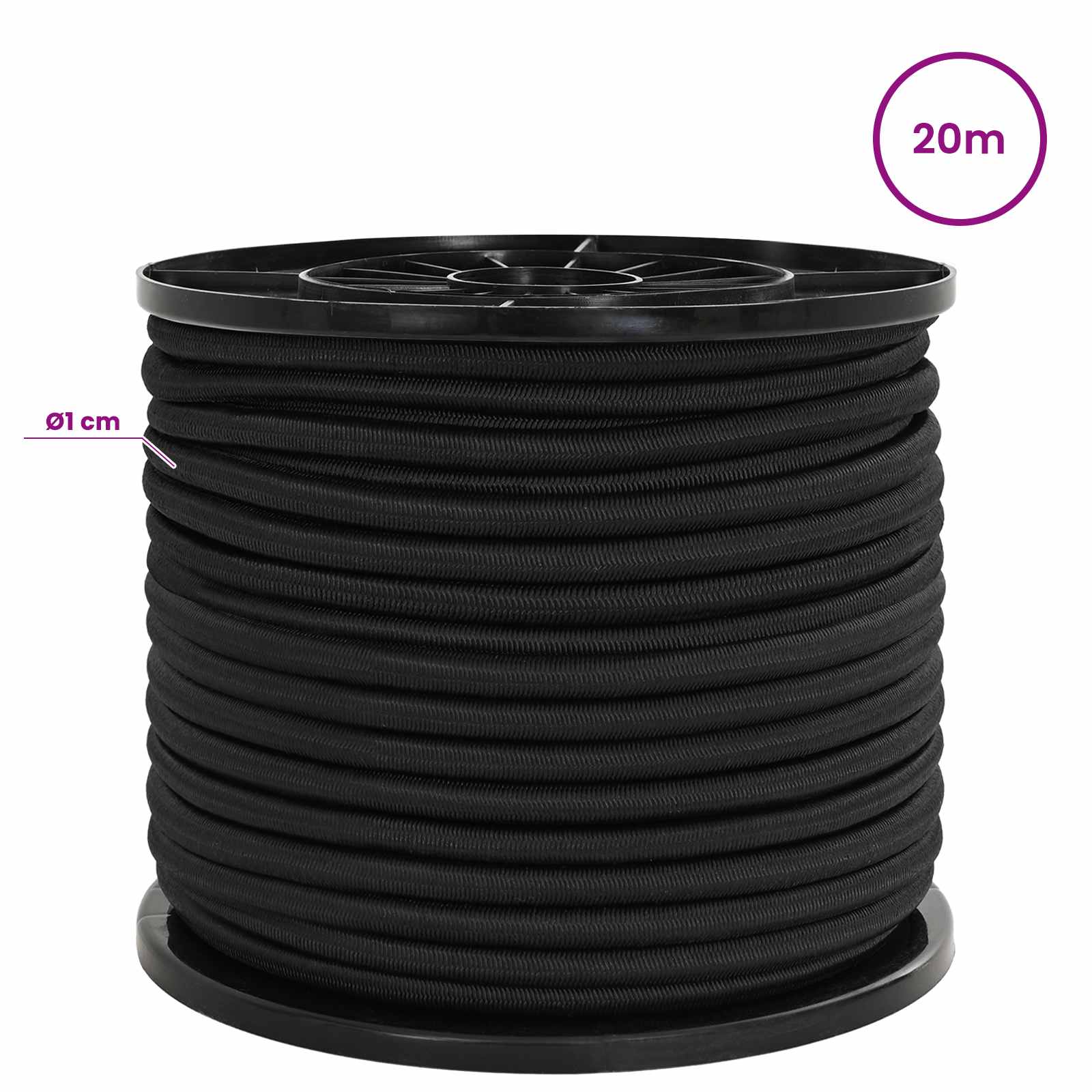 Бунджи въжета 10 mm Черно PP и гума — изображение 5