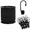 vidaXL Bungee k&ouml;ied konksudega 4 mm Must PP ja kumm