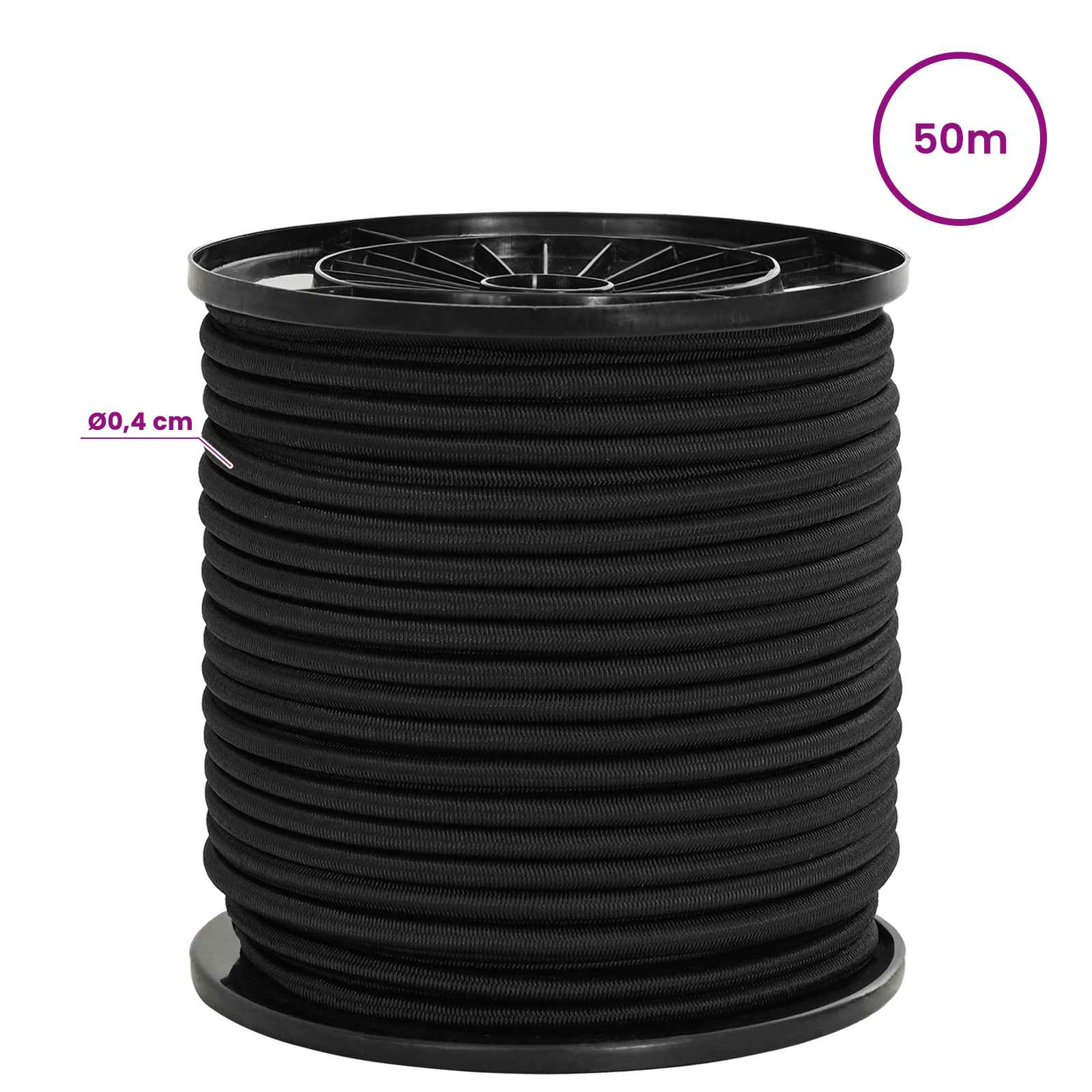 Бунджи въжета с куки 4 mm Черно PP и гума — изображение 4