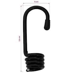 Bungee šňůry s háčky 100 mm Černá PP a guma - obrázek 7