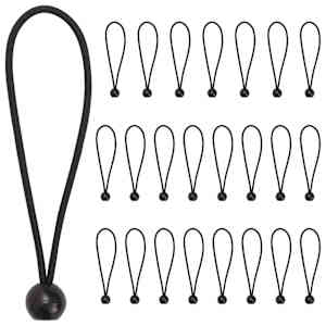 vidaXL Bungee K&ouml;ied Pallidega 24 tk Must 4 mm x 22 cm Pol&uuml;prop&uuml;leen