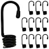 vidaXL Konksud 12 tk Must 10 mm x 5 cm Teras