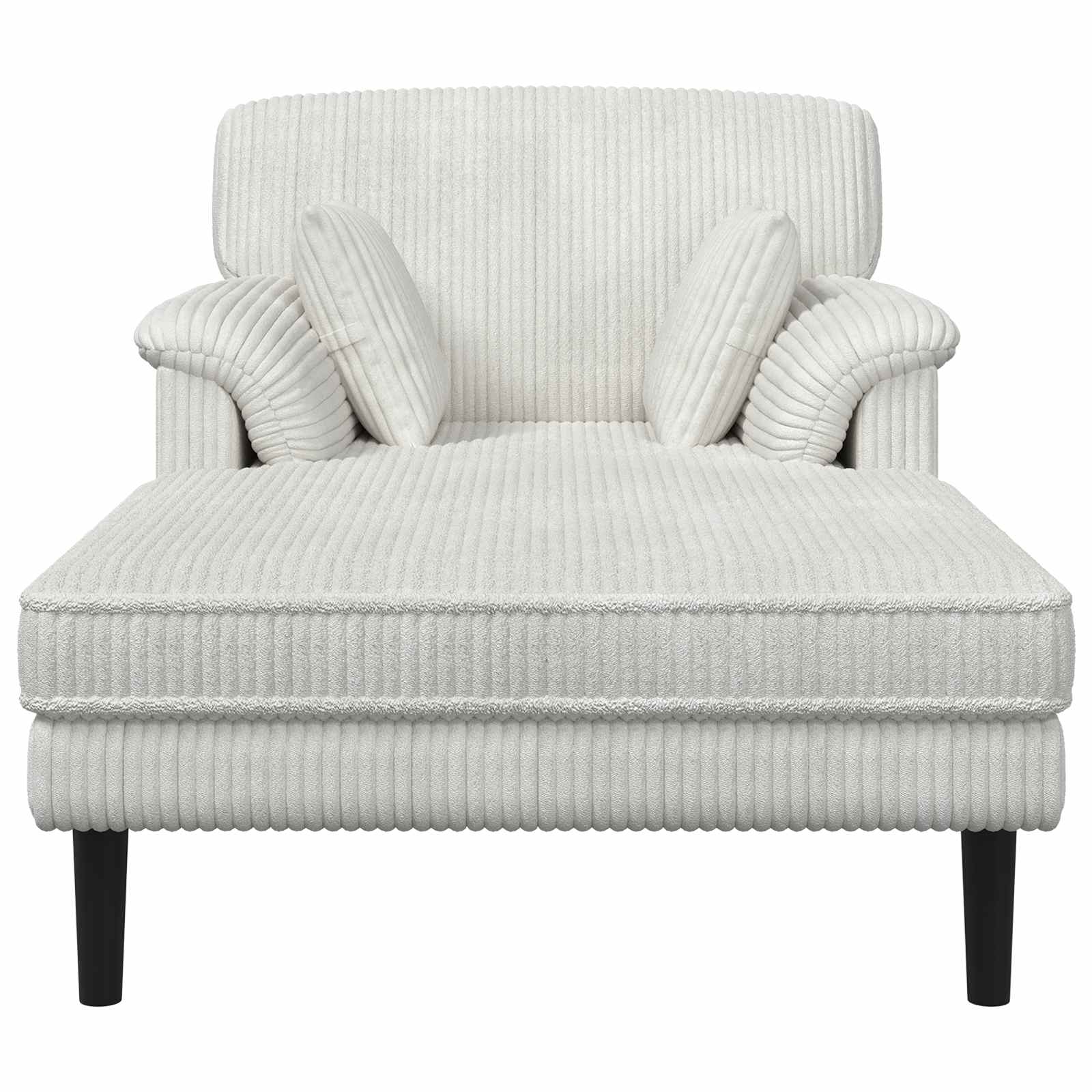 vidaXL - Chaise - longue - Crèmekleurig - Katoenen - stof