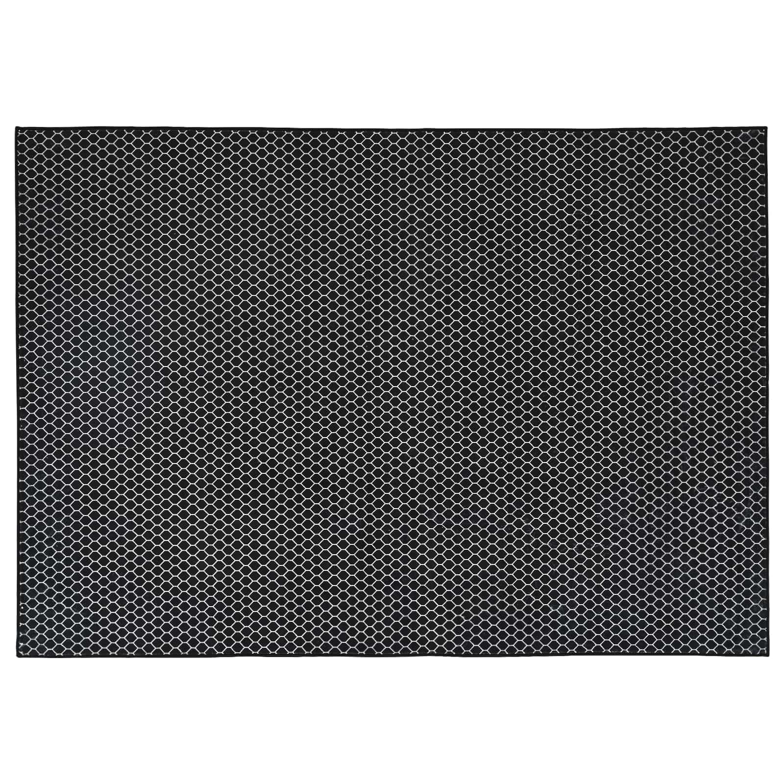 vidaXL Koberec ORIZ Čierny mriežkovaný vzor 140 x 200 cm
