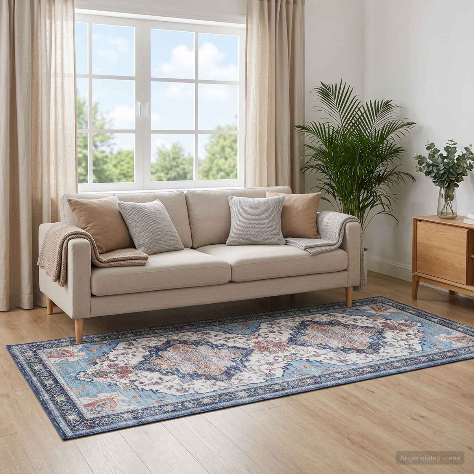 Vloerkleed ORIZ Meerkleurig 80 x 200 cm 100% polyester image 1