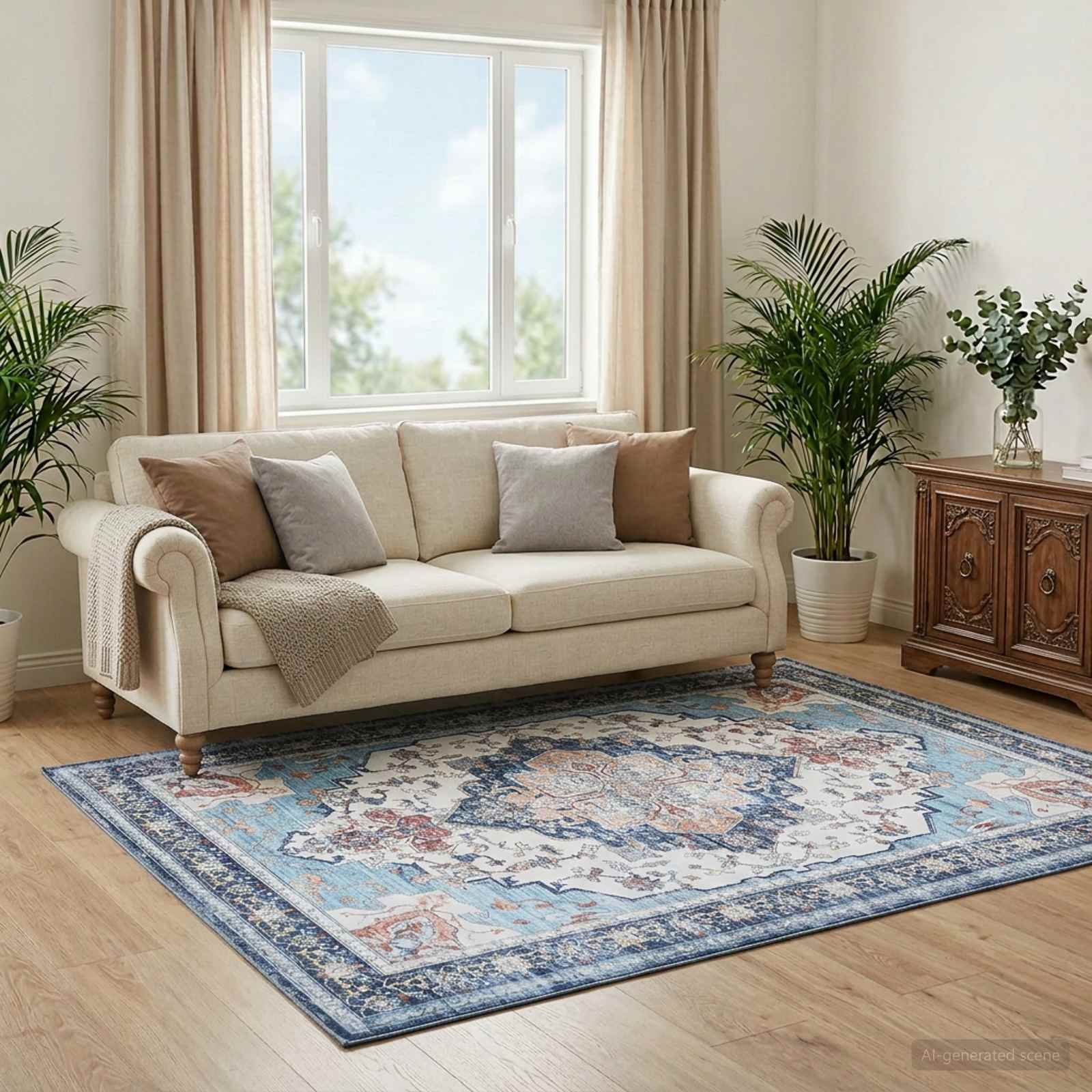 Vloerkleed ORIZ Meerkleurig 160 x 160 cm 100% polyester image 1