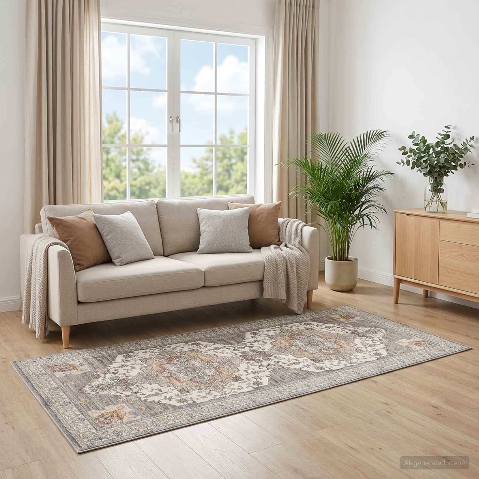 Vloerkleed ORIZ Bruin 80 x 200 cm 100% polyester image 1
