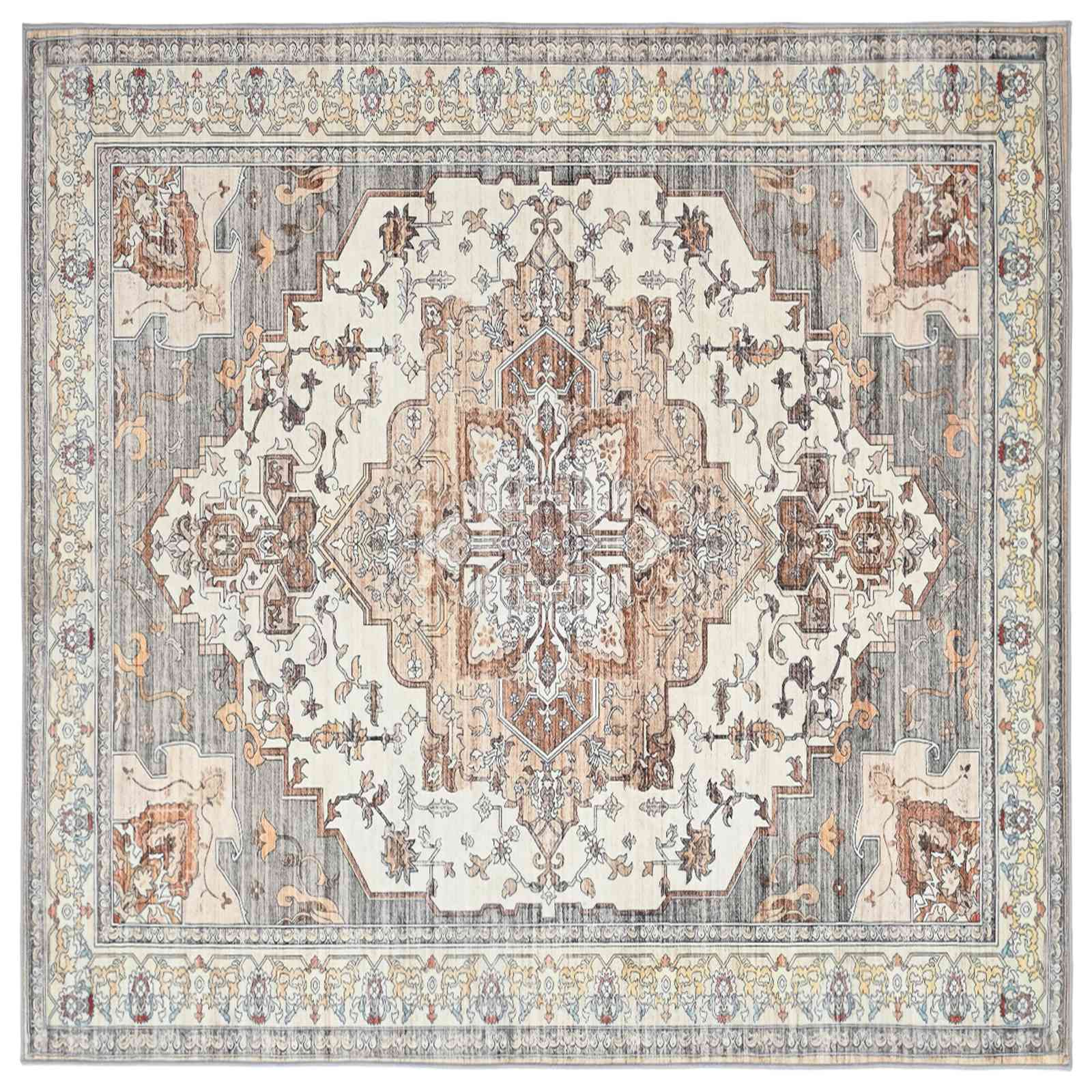 Vloerkleed ORIZ Bruin 160 x 160 cm 100% polyester image 2
