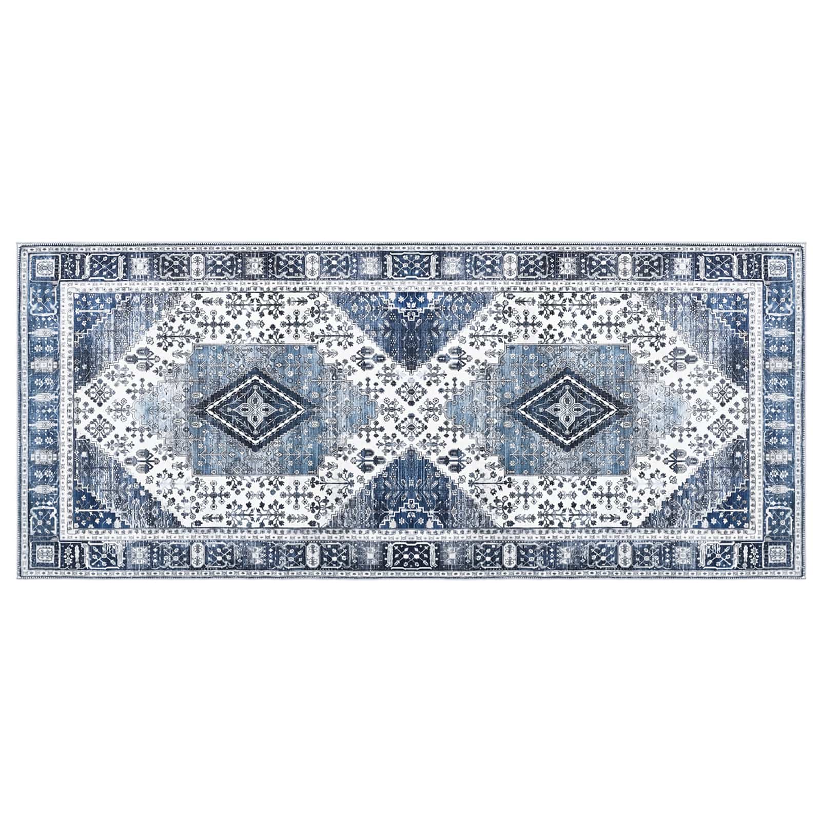 Vloerkleed ORIZ Donkerblauw 80 x 200 cm 100% polyester image 2