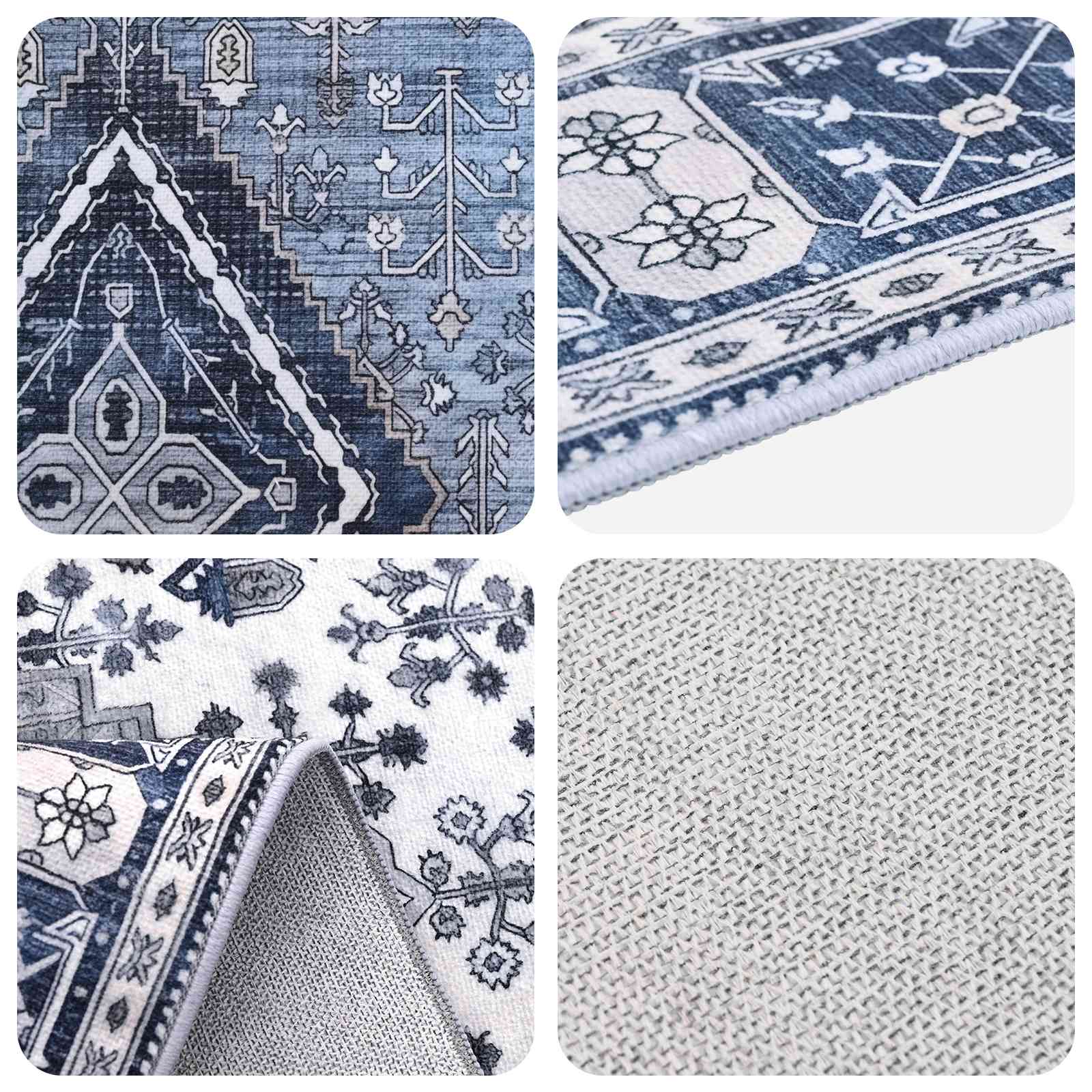 Vloerkleed ORIZ Donkerblauw 160 x 160 cm 100% polyester image 3