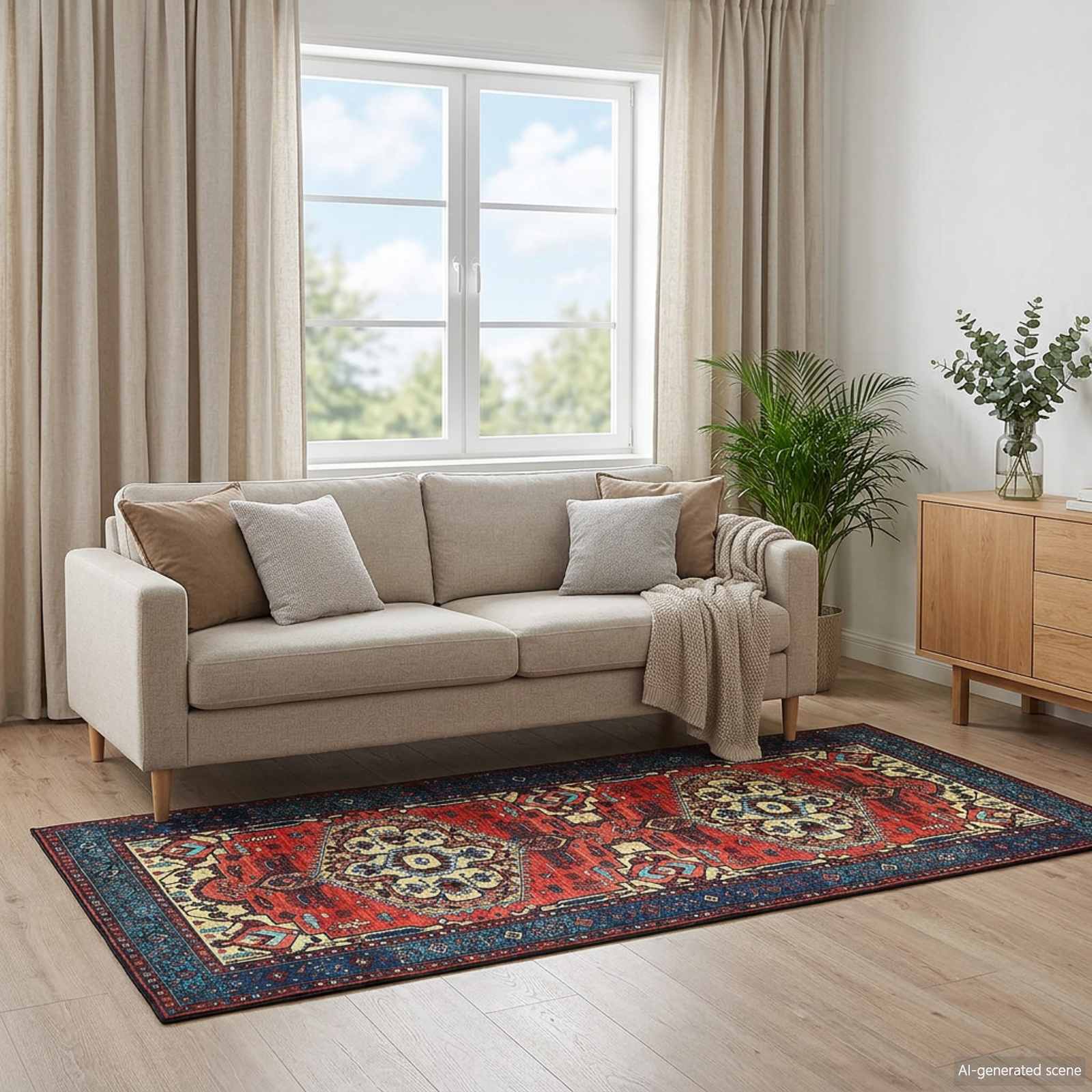 Vloerkleed ORIZ Rood 80 x 200 cm 100% polyester image 1