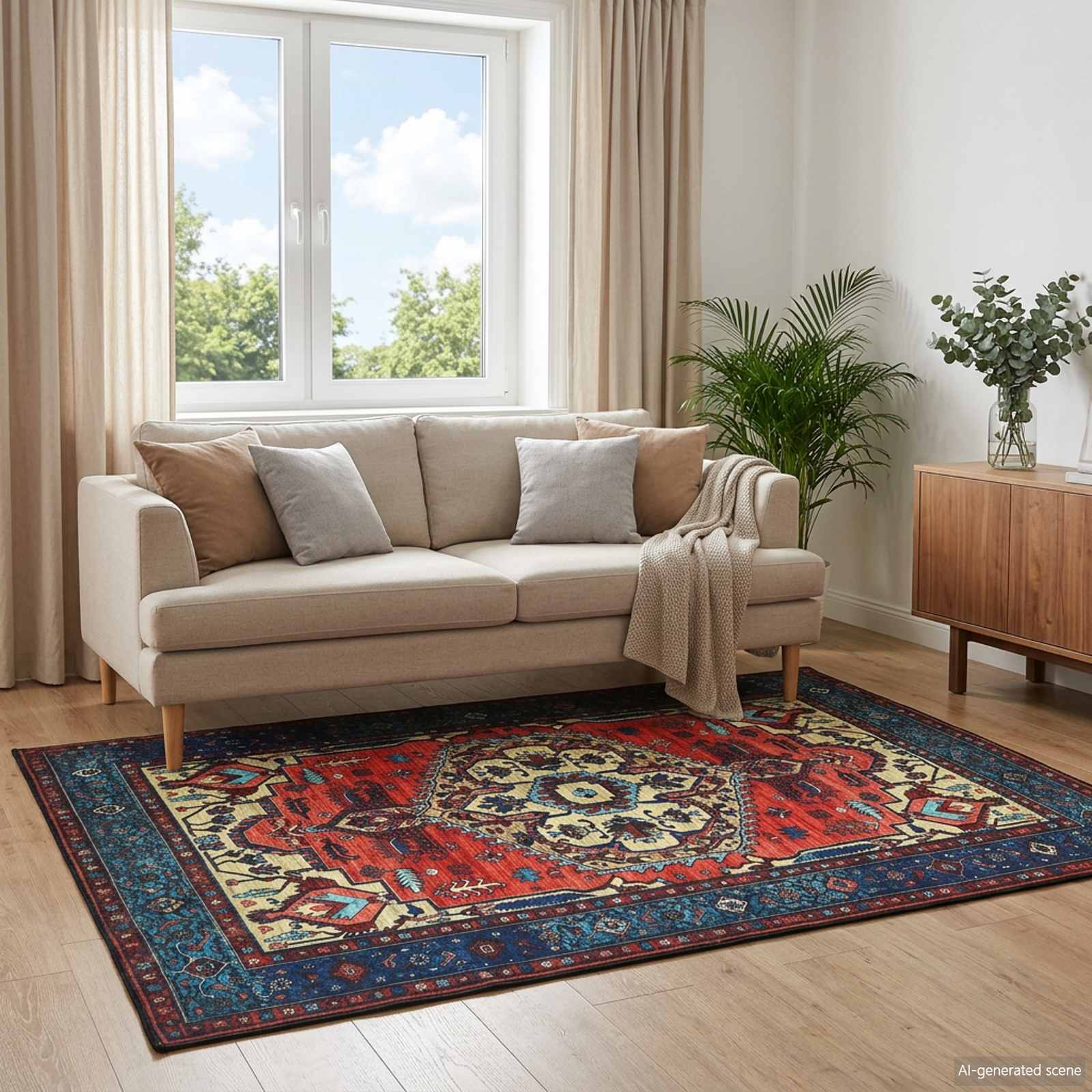 Vloerkleed ORIZ Rood 140 x 200 cm 100% polyester image 1