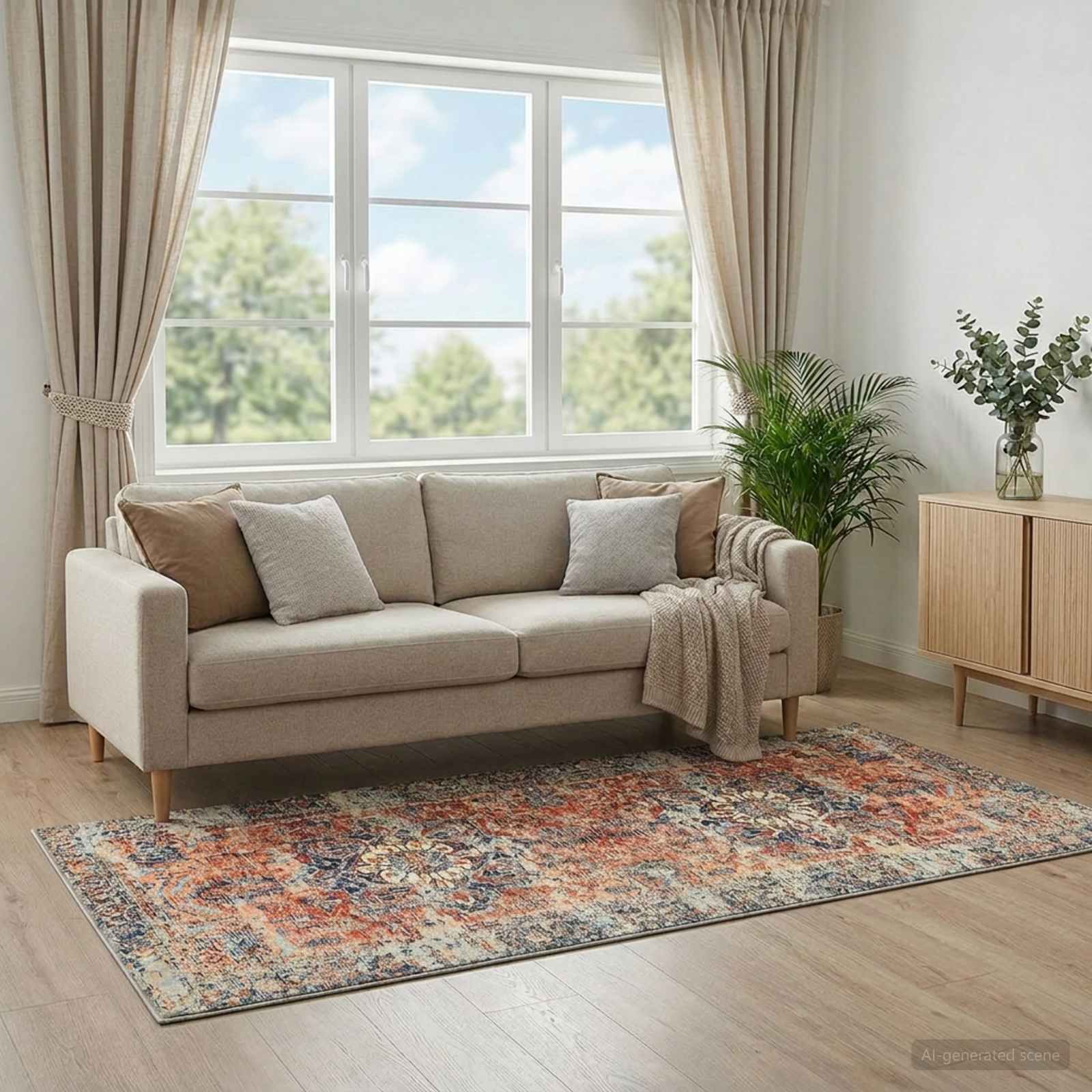Vloerkleed ORIZ Oranje 80 x 200 cm 100% polyester image 1