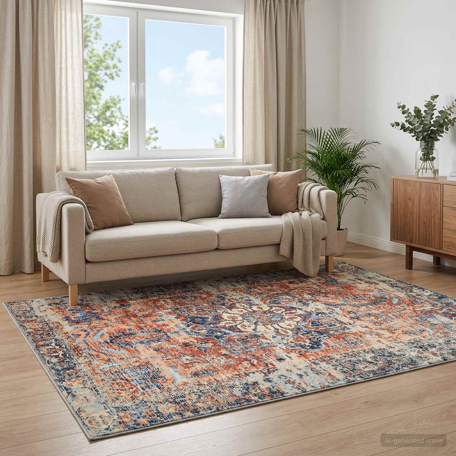 Vloerkleed ORIZ Oranje 140 x 200 cm 100% polyester image 1