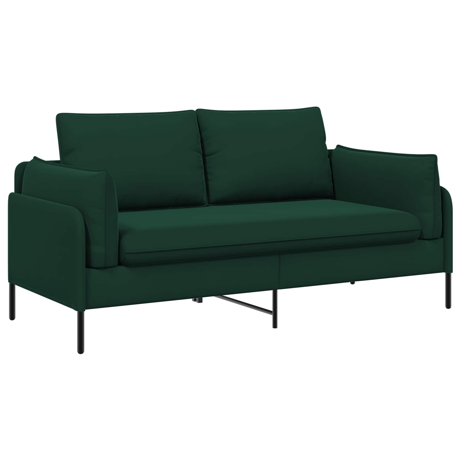 Kavč za 2 osebi 2-sedežni Temno zelena 188 x 81 x 89 cm Žamet