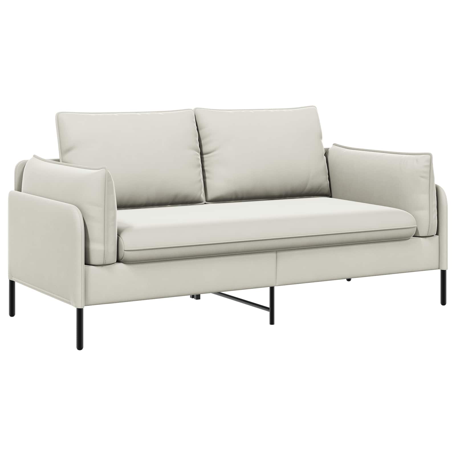 Kavč za 2 osebi 2-sedežni Krem 188 x 81 x 89 cm Žamet