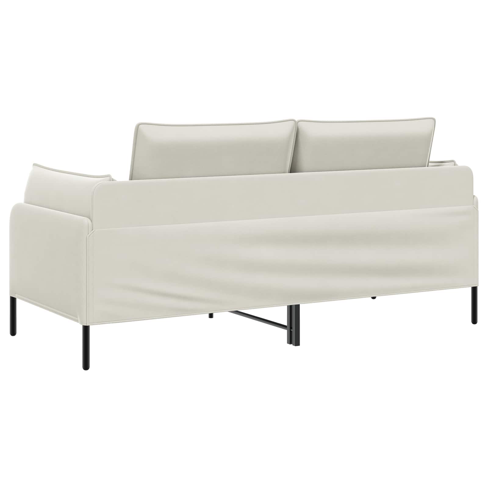Kavč za 2 osebi 2-sedežni Krem 188 x 81 x 89 cm Žamet