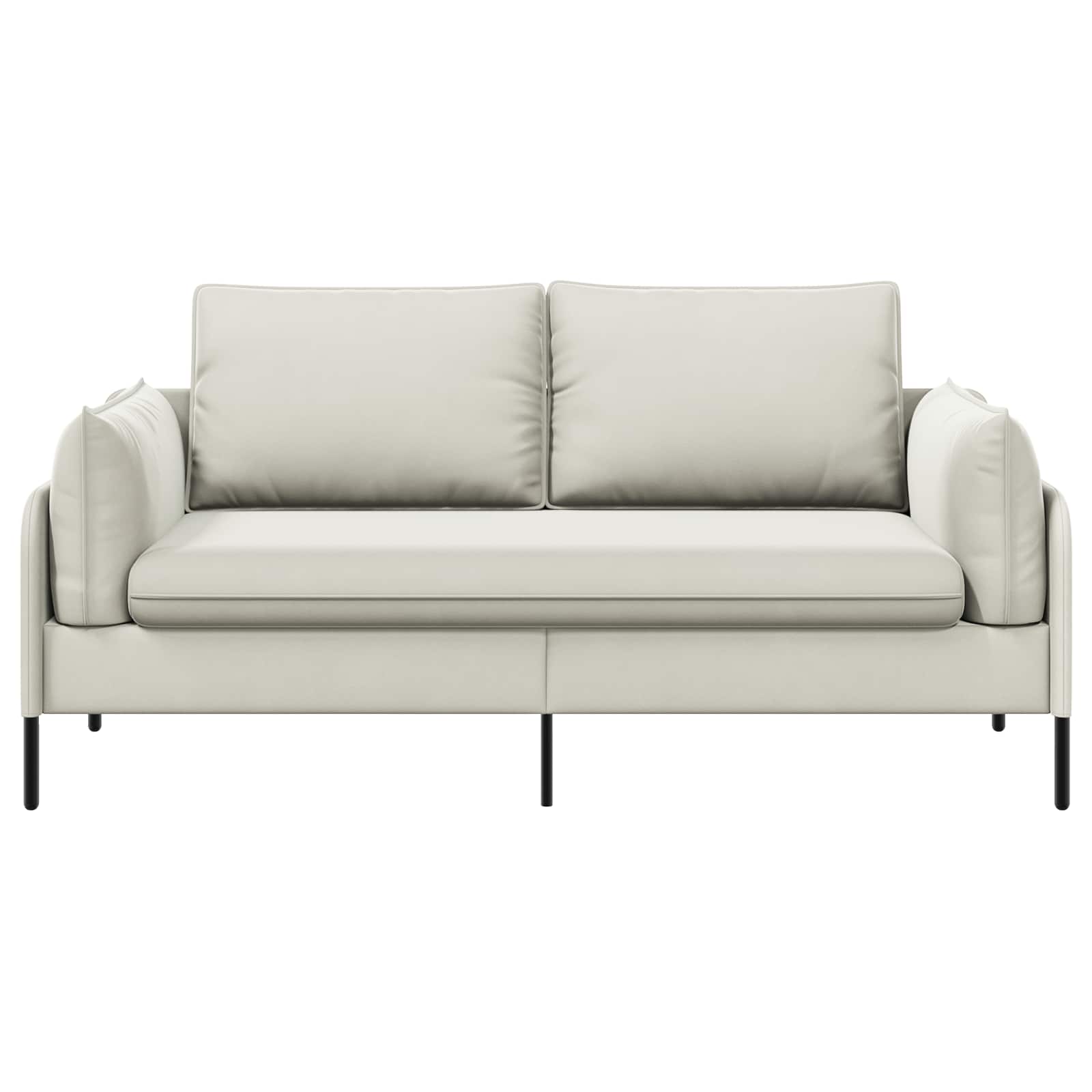 Kavč za 2 osebi 2-sedežni Krem 188 x 81 x 89 cm Žamet
