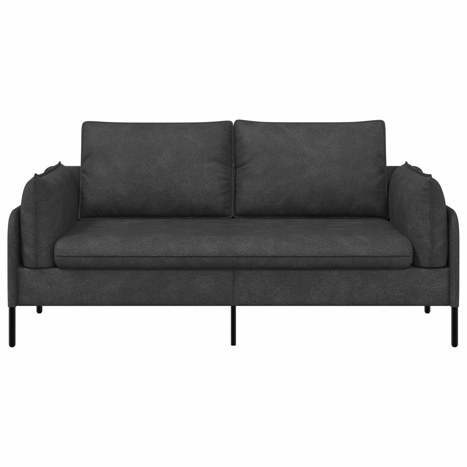 vidaXL - 2-Zits - Sofa - Zwart - 188 - x - 81 - x - 89 - cm - Kunstleer