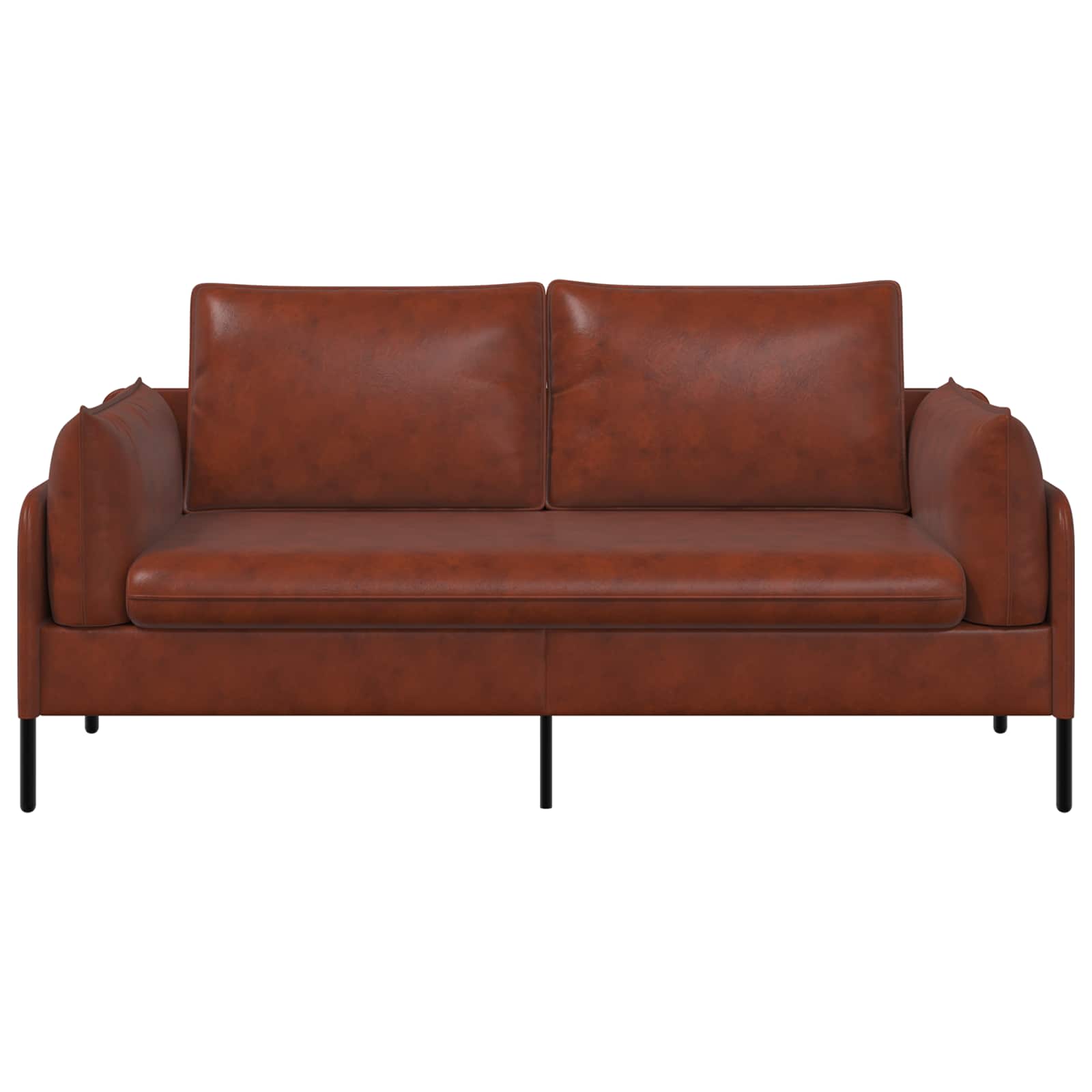 vidaXL - 2-Zits - Sofa - Glanzend - Bruin - 188 - x - 81 - x - 89 - cm - Kunstleer