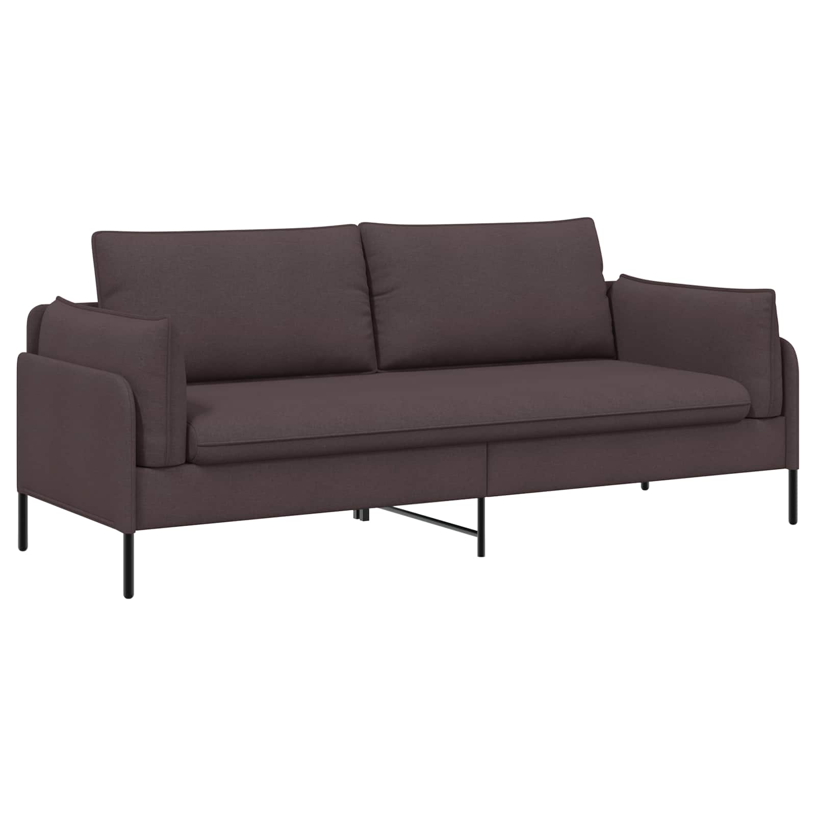 vidaXL 3-Zits Bank Donkerbruin 222 x 81 x 89 cm Stof bruin, foto 3
