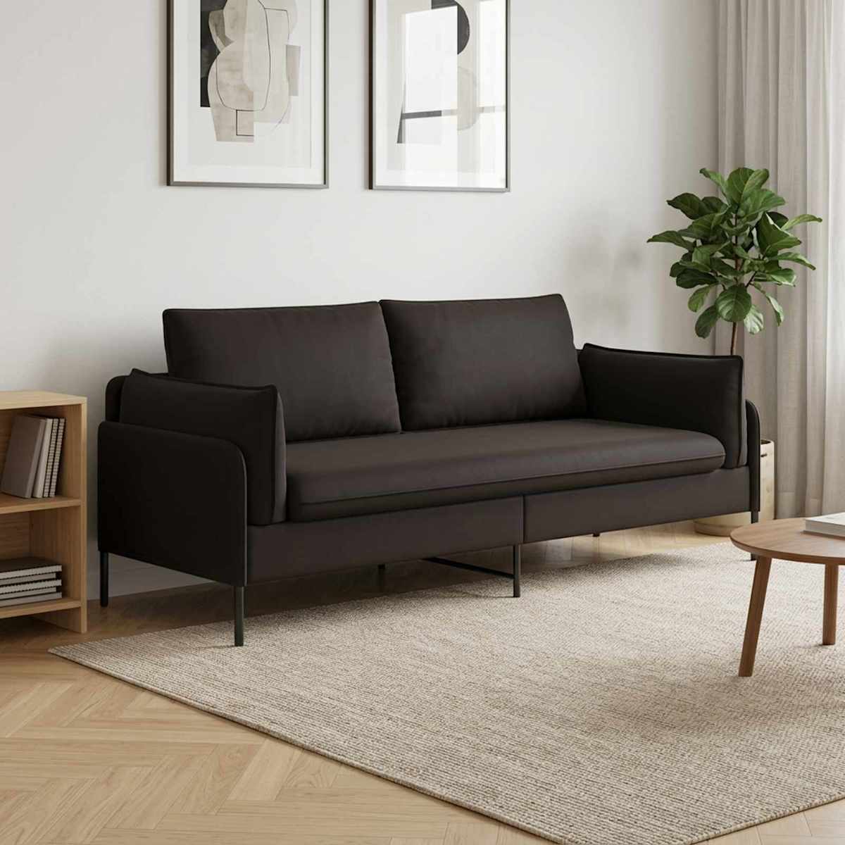 3-personers sofa 222 x 81 x 89 cm Fløjl