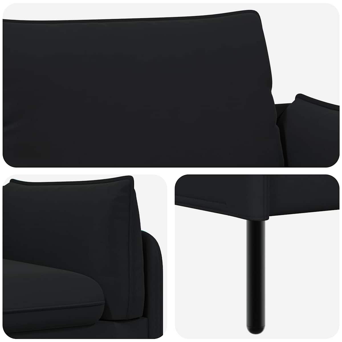 3-personers sofa 222 x 81 x 89 cm Fløjl - Billede 6