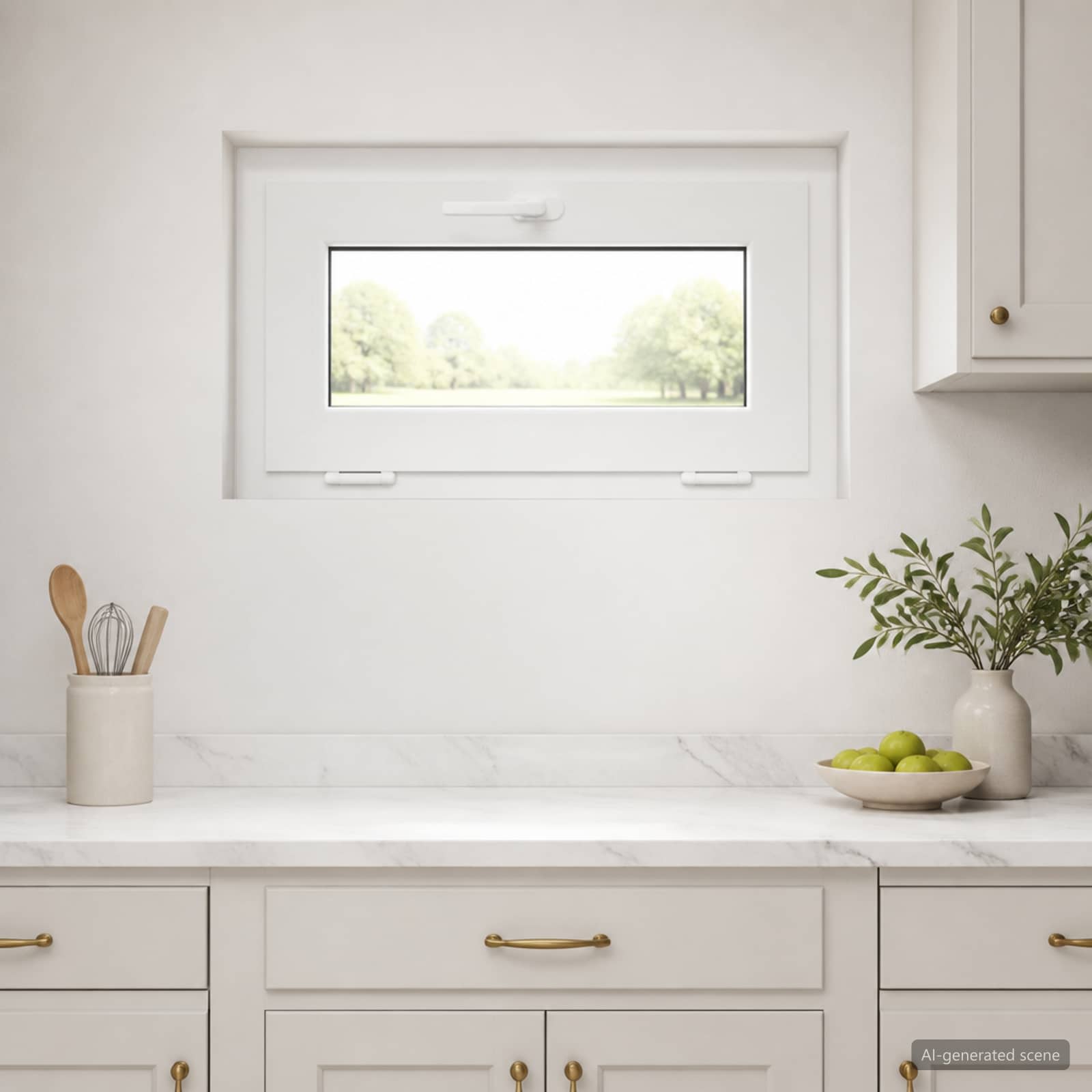 Notranja barva okna za klet bela RISOR 70 x 40 cm