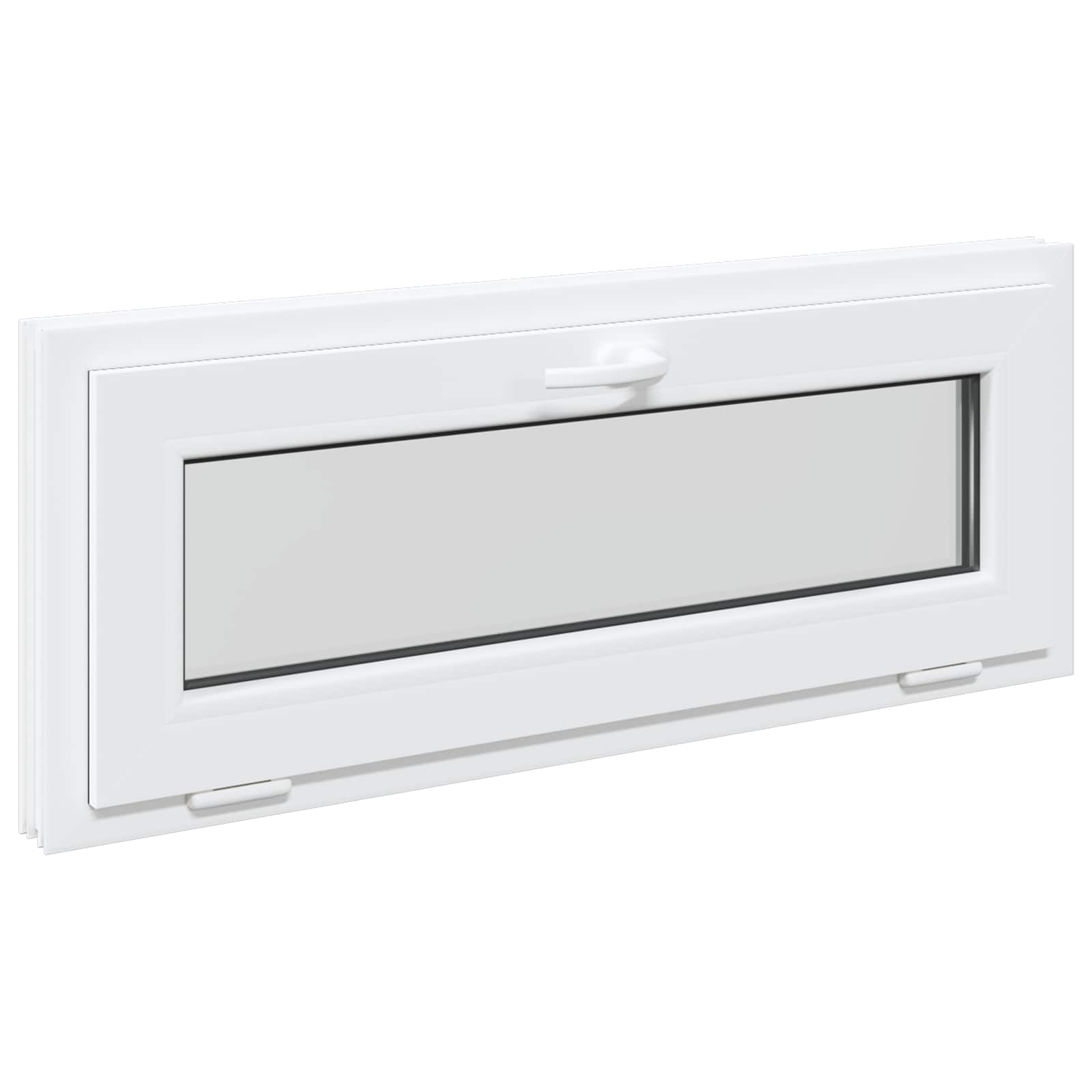 vidaXL - Kantel - kelderraam - RISOR - 105 - x - 45 - cm - PVC - en - helder - vlakglas